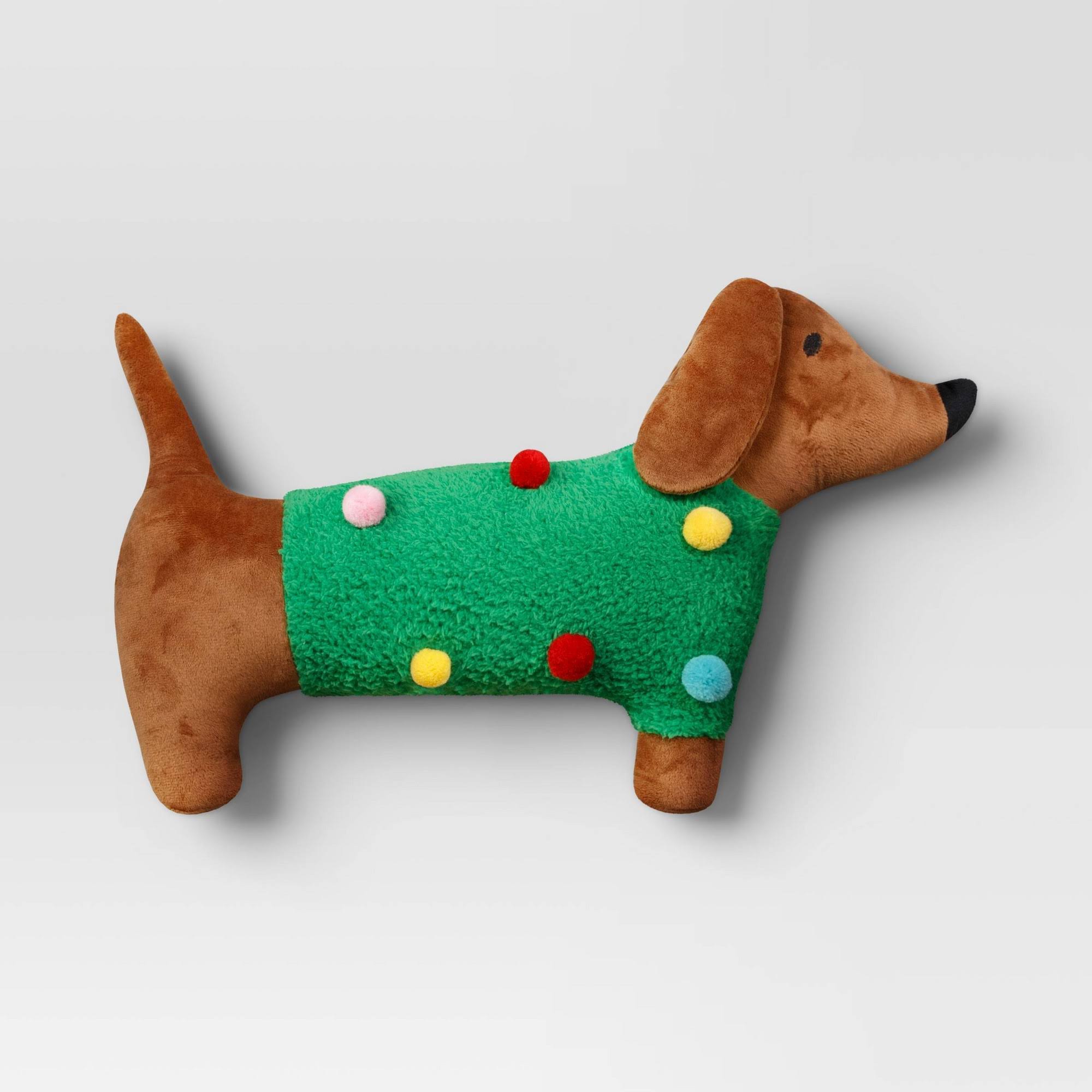Wondershop Shaped Dog with Christmas Sweater Novelty Throw Pillow | Target
