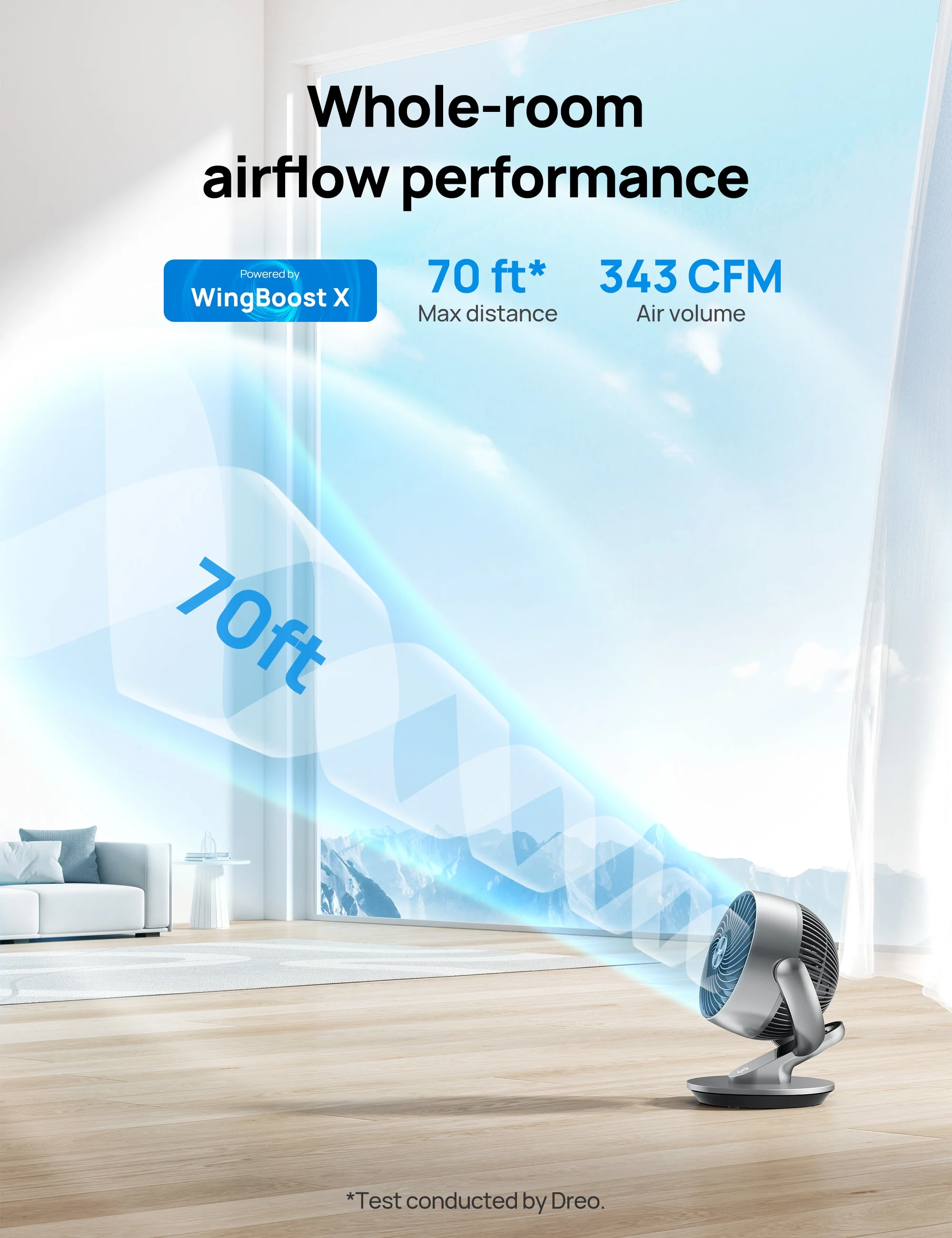 10.24 in 4-Speed Oscillating 343 CFM Air Circulator Fan - Image 3