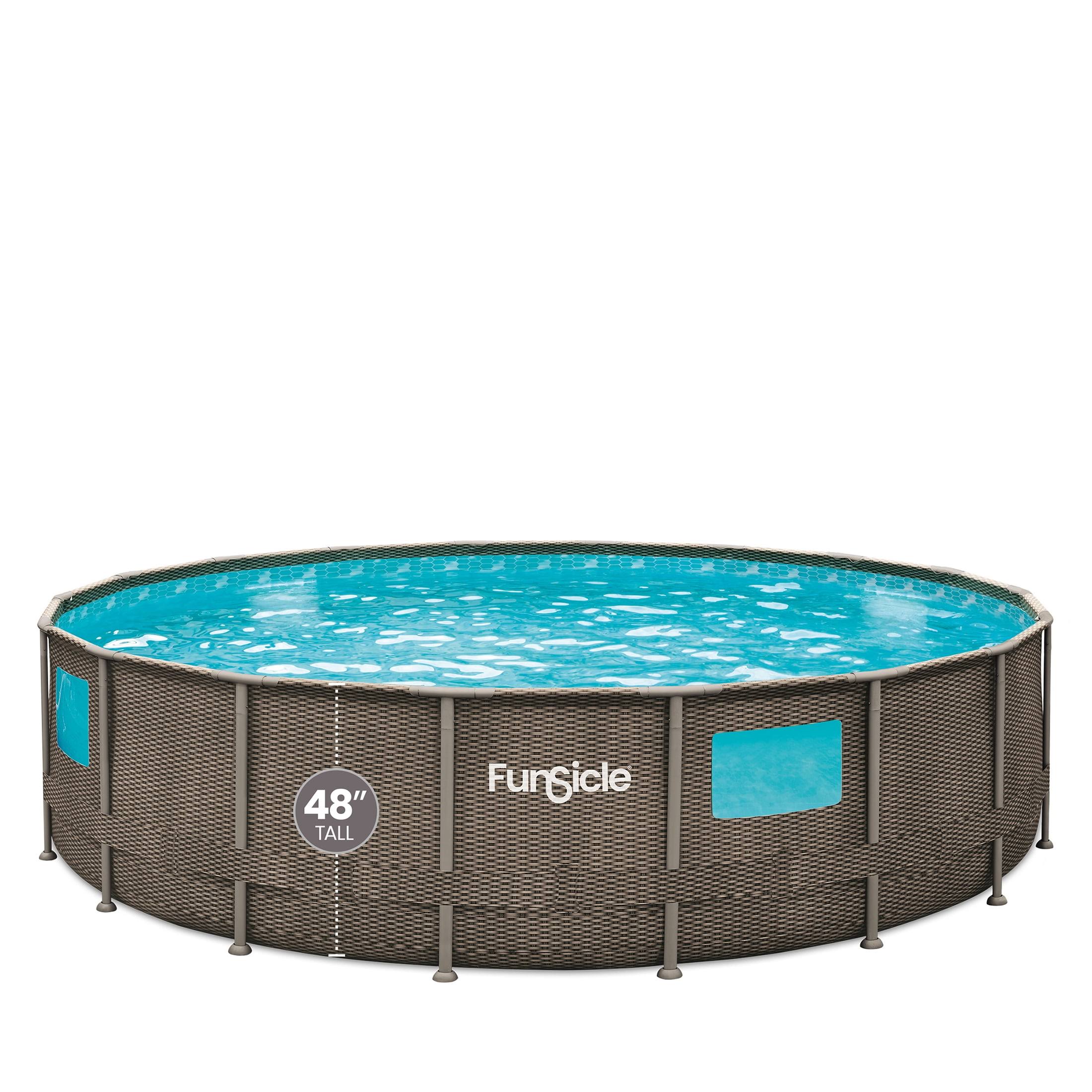 Funsicle 18 ft Crystal Vue Oasis Designer Pool, Round Above Ground Frame Swimming Pool, Age 6 & Up, Size: One Size