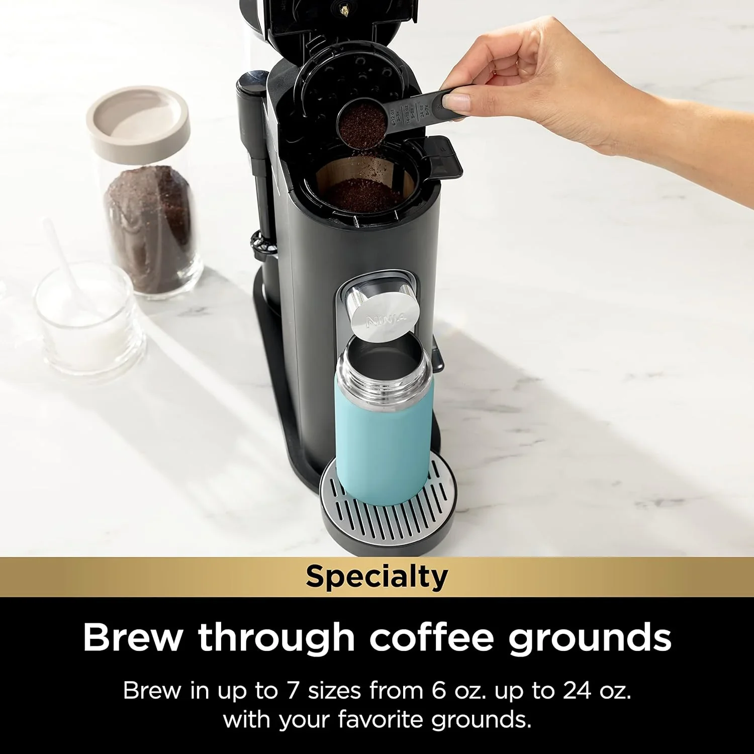 Cafetière Ninja à dosettes individuelles, compatible K-Cup, 4 méthodes d'infusion