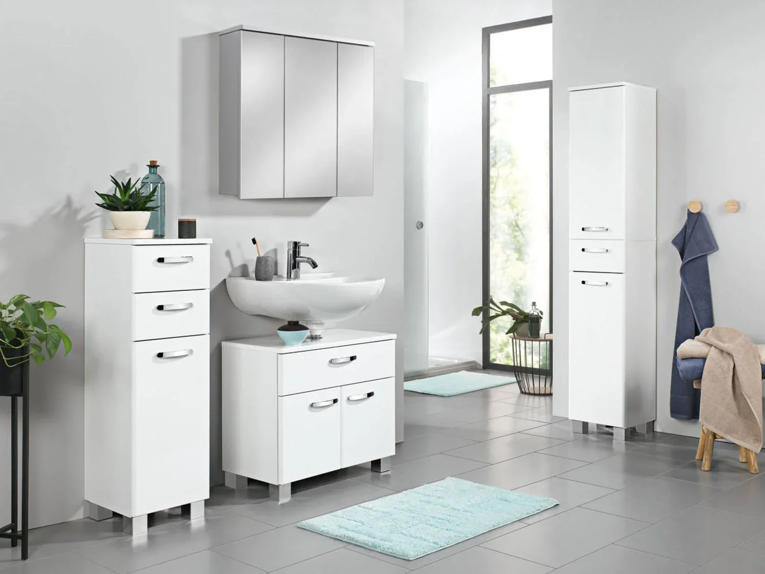 LIVARNO LIVING Armoire de toilette miroir Palermo, 66 x 64 x 16,5 cm