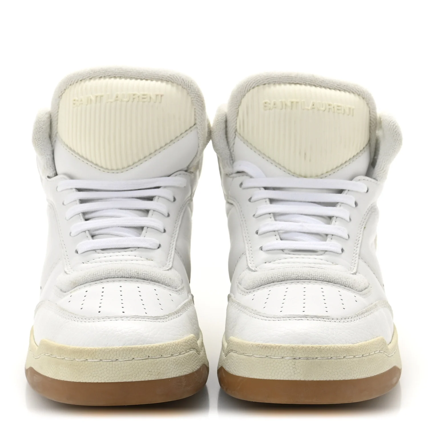Calfskin Womens SL/80 Mid Top Sneakers 37.5 Optic White