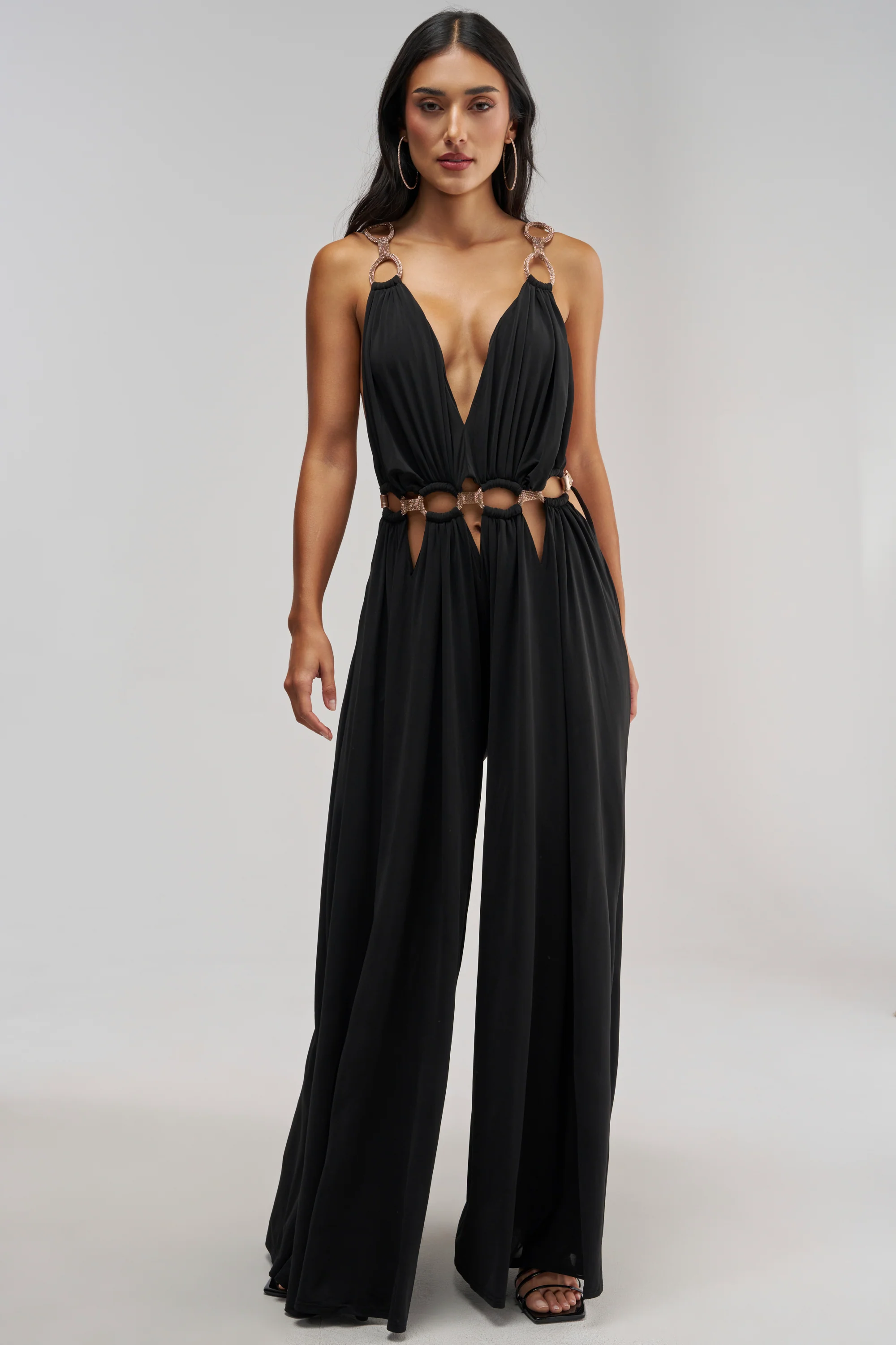 SITTING PRETTY PAVE CHAIN LINK JUMPSUIT DRESS - Akira Store