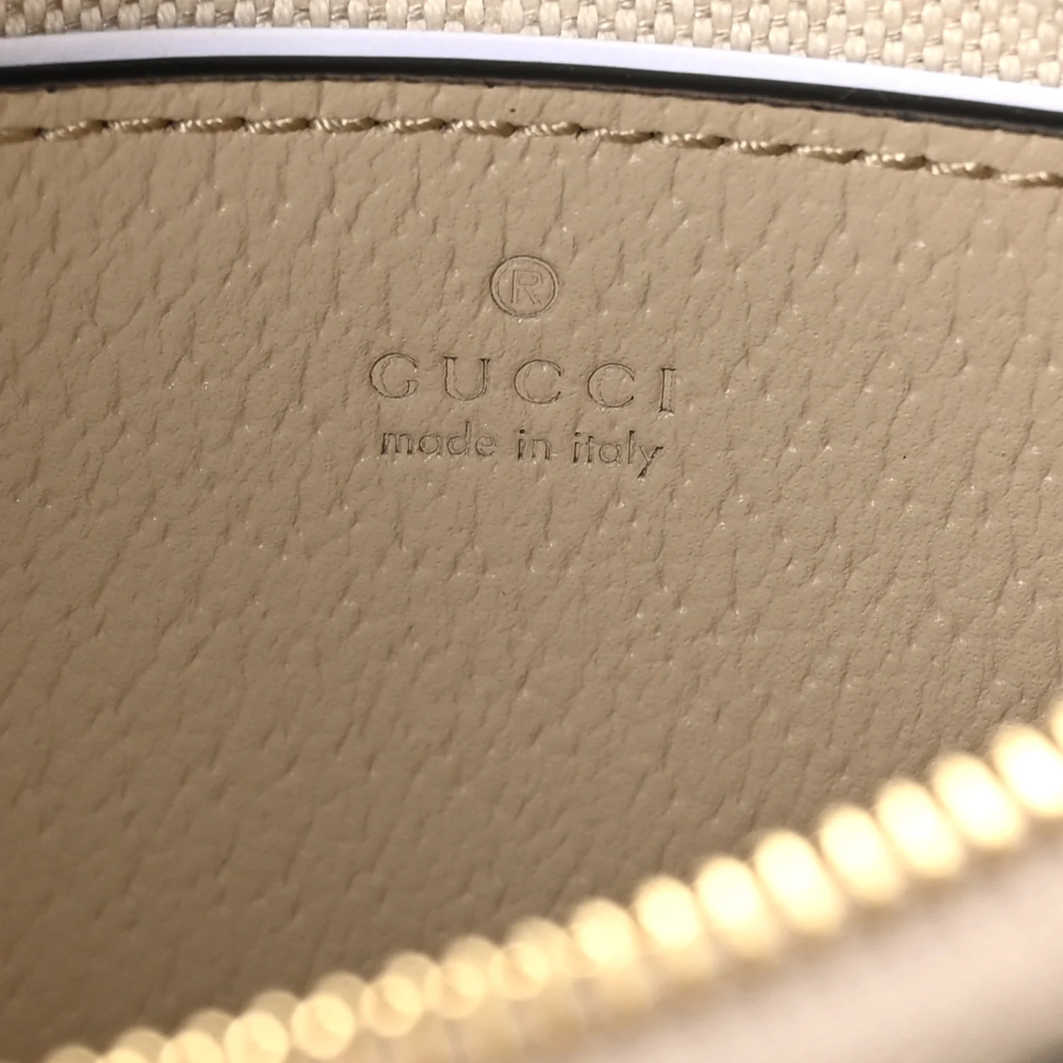 GG Supreme Monogram Textured Dollar Calfskin Web Mini Ophidia GG Handbag Beige Mystic White Oatmeal