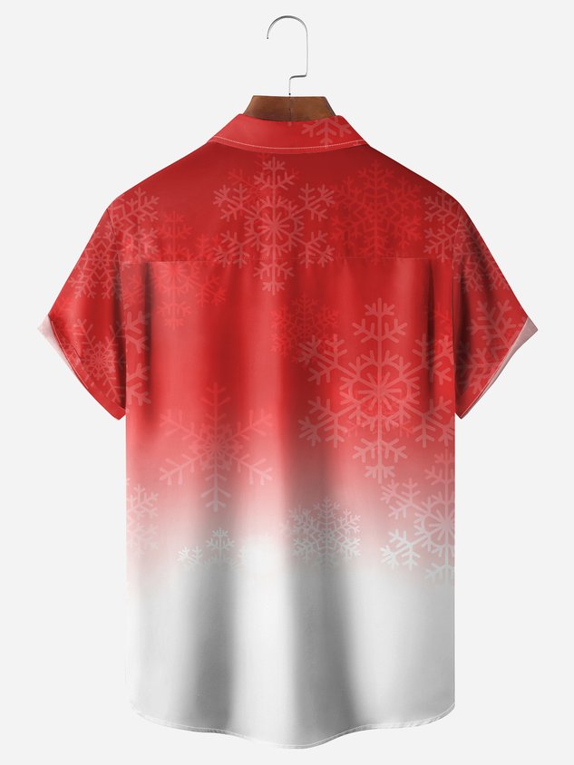 Chemise à manches courtes avec poche poitrine et motif Père Noël surfeur