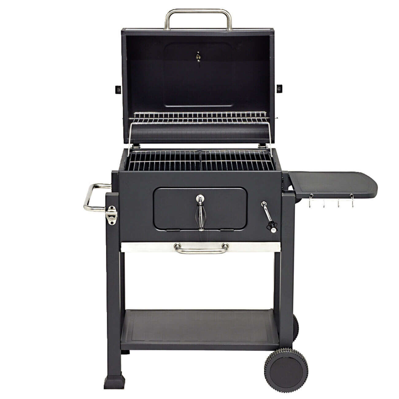 Barbecue à charbon Wilson rectangulaire avec couvercle 2 roulettes 114x72H108cm