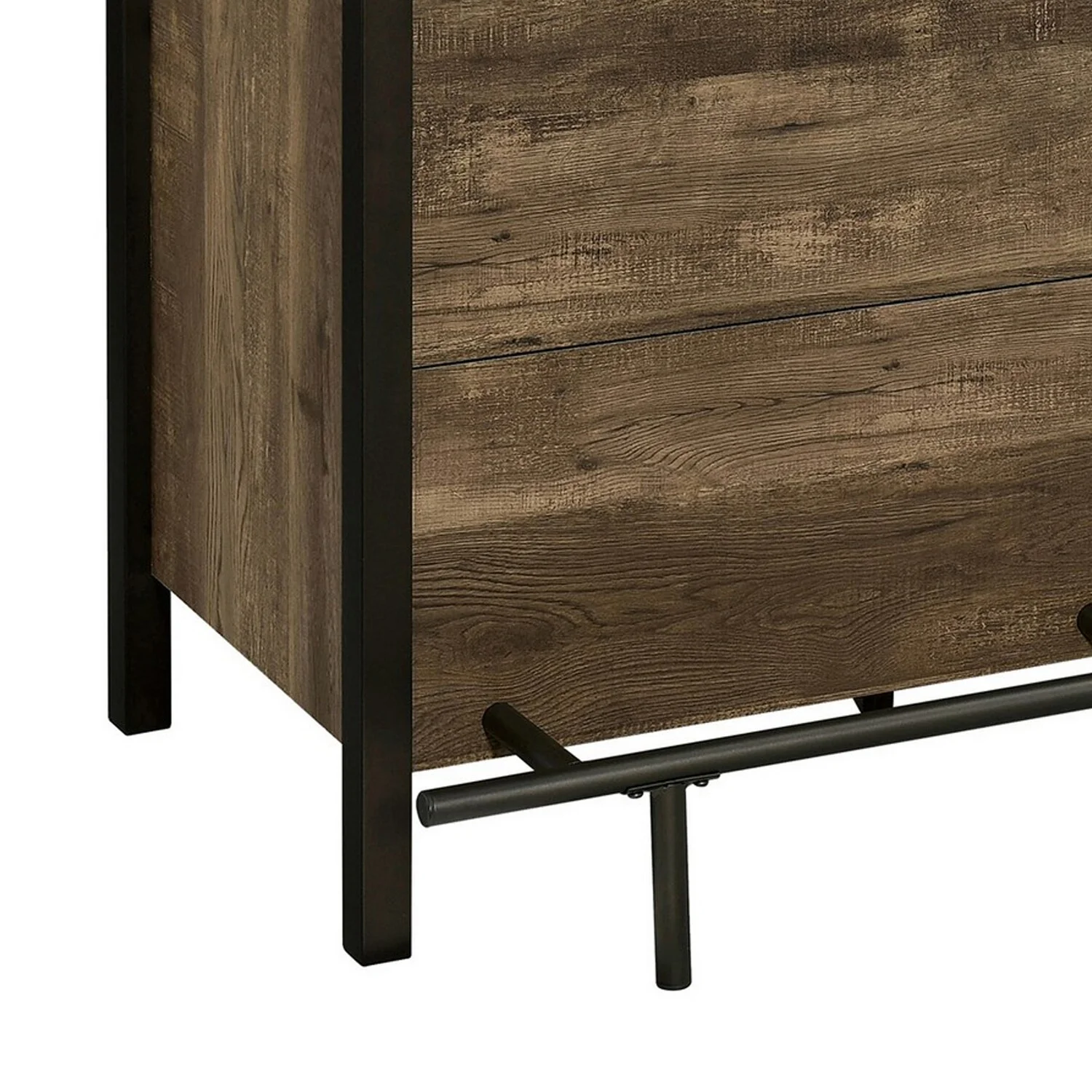 71 Inch Rectangular Home Bar Serving Unit Storage Shelves 2 Tiers Brown(Brown) - Image 6