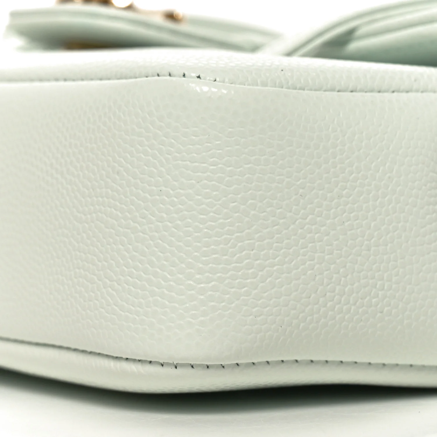 Shiny Caviar Mini Preppy Coco Shoulder Bag Light Blue