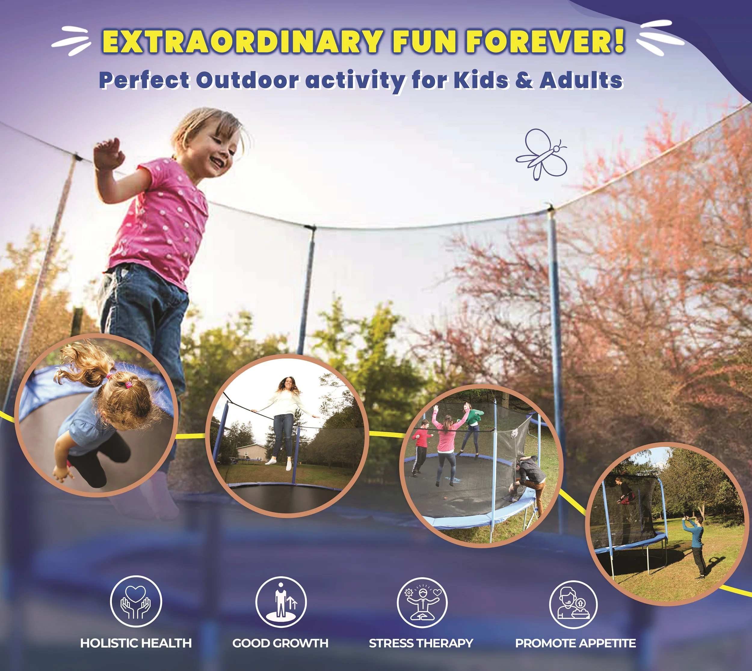 15 FT Round Trampoline Set with Safety Enclosure System �C Backyard Trampoline Outdoor Trampoline for Kids Adults - Image 6
