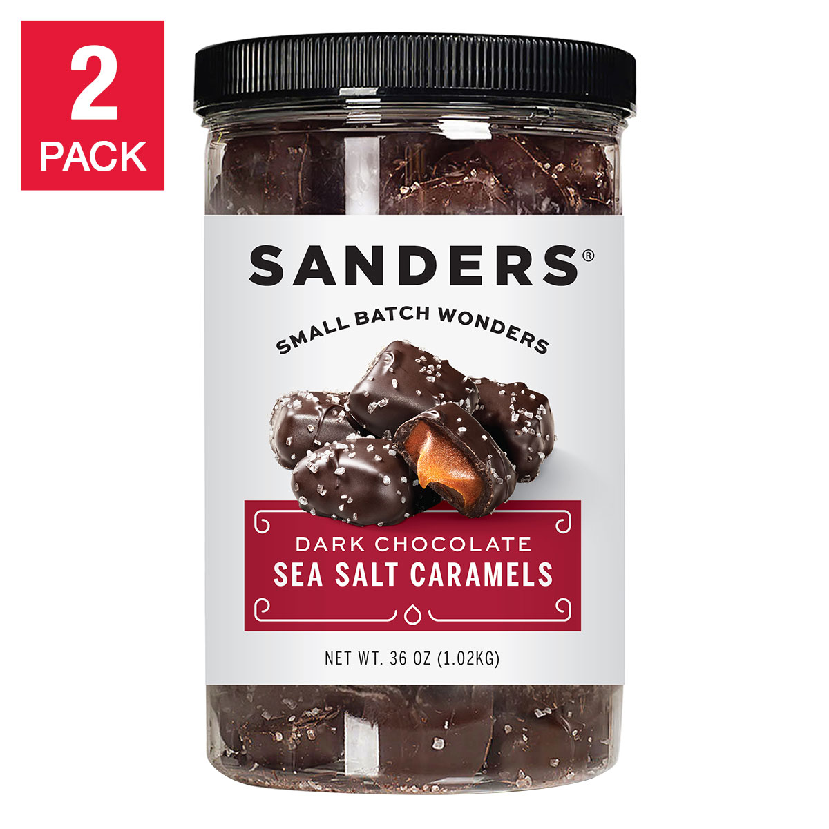 Dark Chocolate Sea Salt Caramels 36 oz., 2-pack