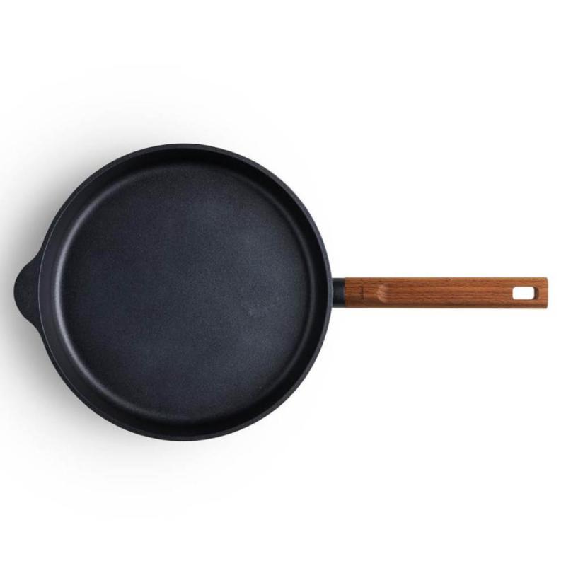 Premium wood stekepanne 28 cm svart/bøk