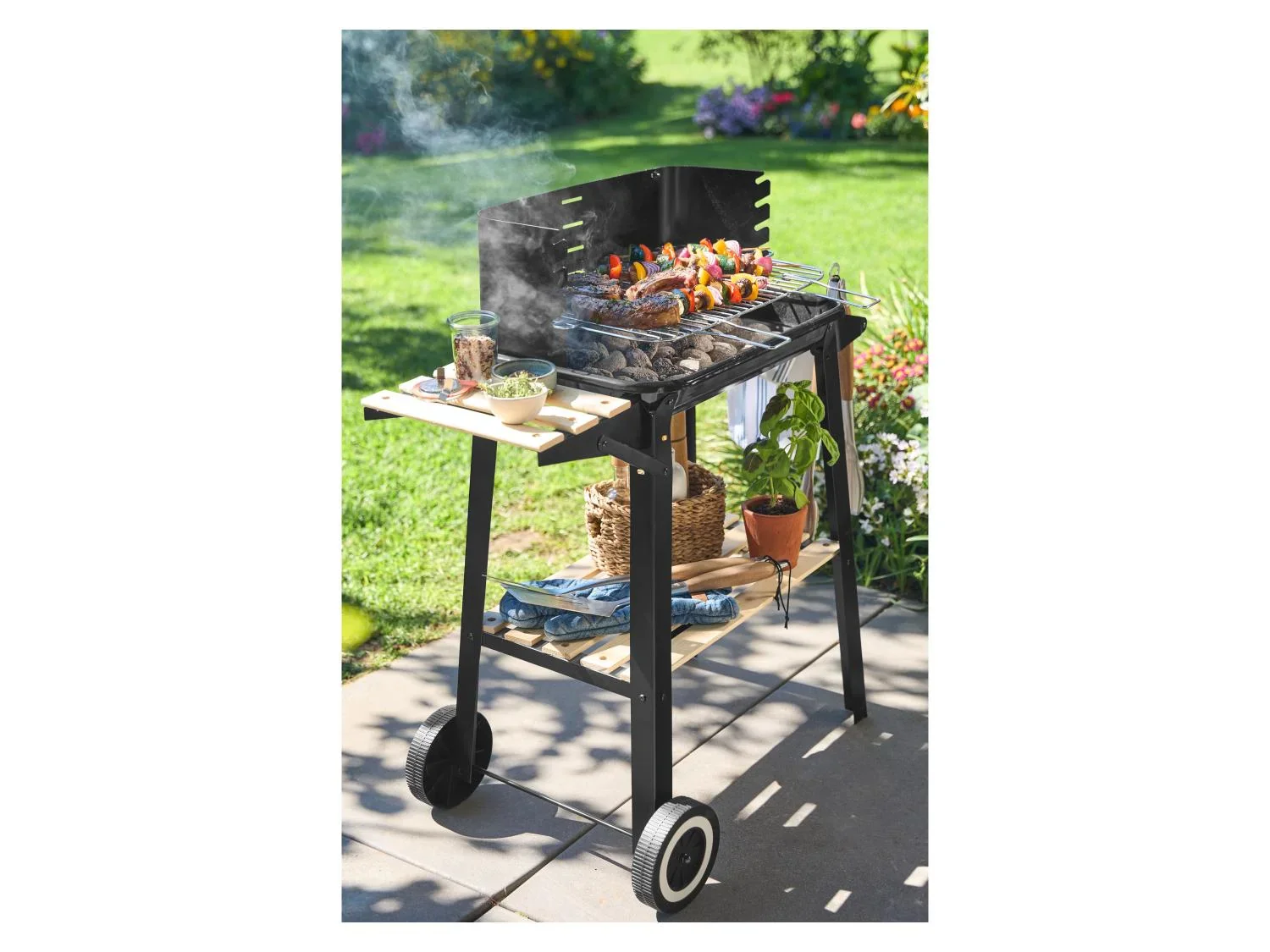 GRILLMEISTER Barbecue  charbon de bois GGW 84 B1, 48,5 x 28,5 cm