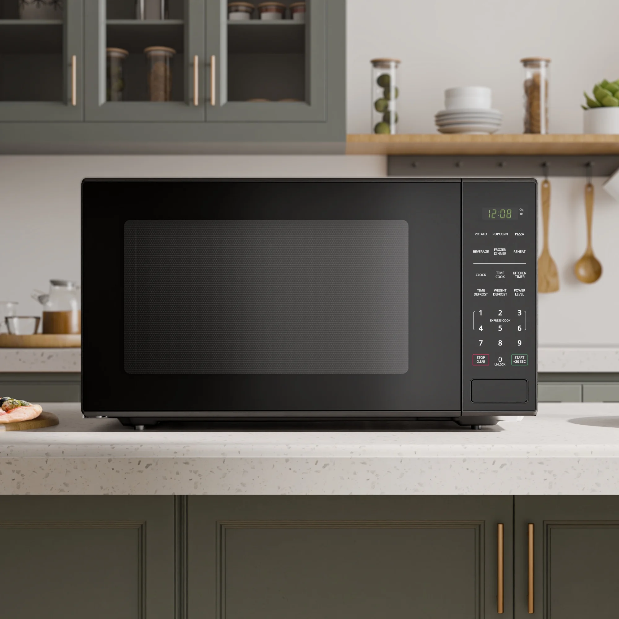 2.2 cu ft Countertop Microwave Oven, Black, New - Image 6