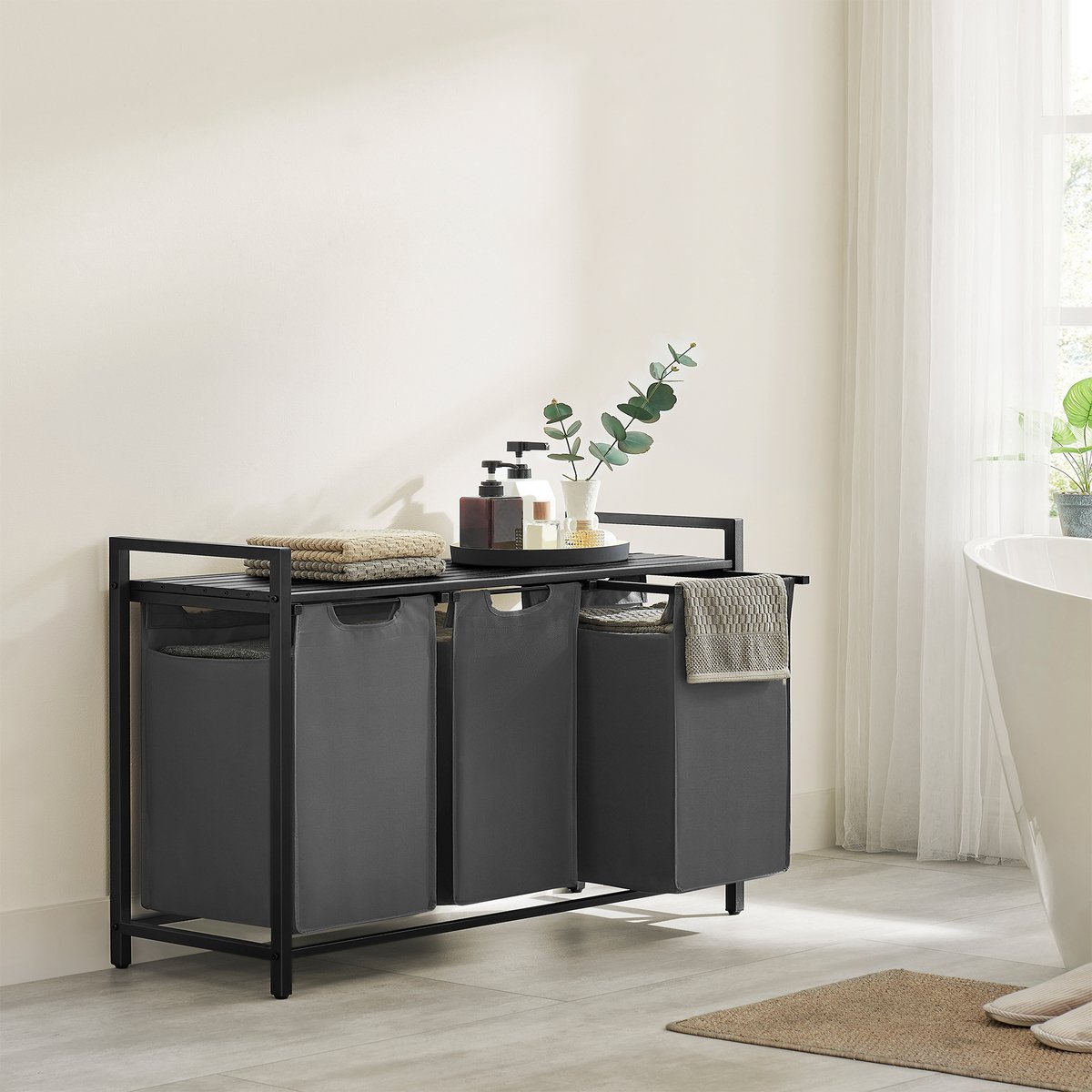 Calicosy - Wasmand 3 compartimenten - H72 cm