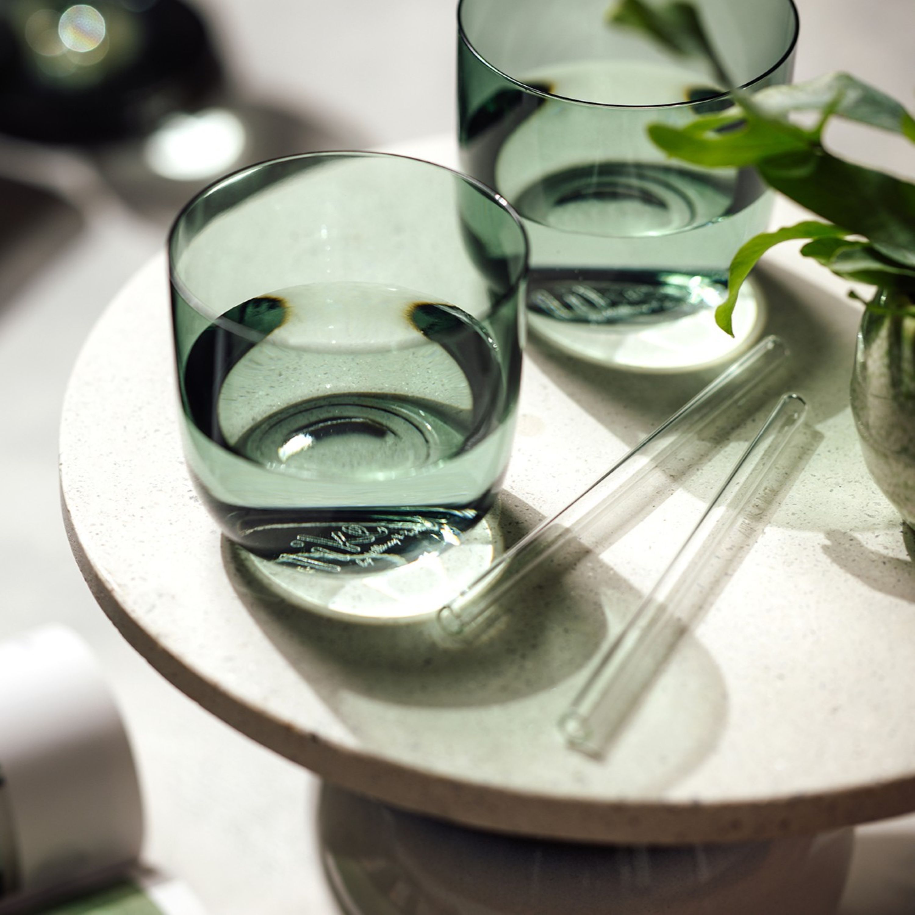 Like Glass Water glasses with pitcher set - Green, 33.9 oz, crystal glass