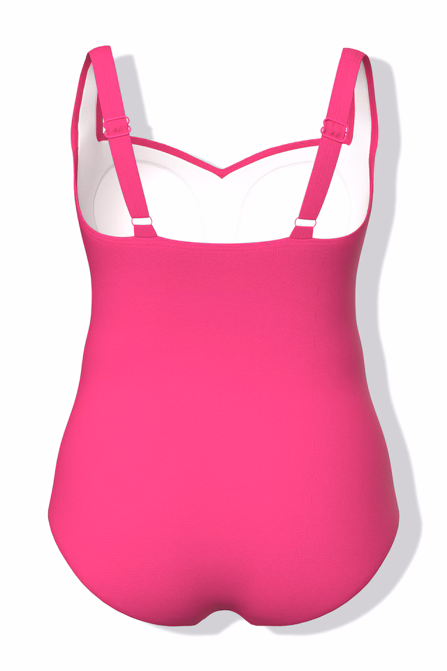 Draped Front Sweetheart Neck Front Lined Swimsuit