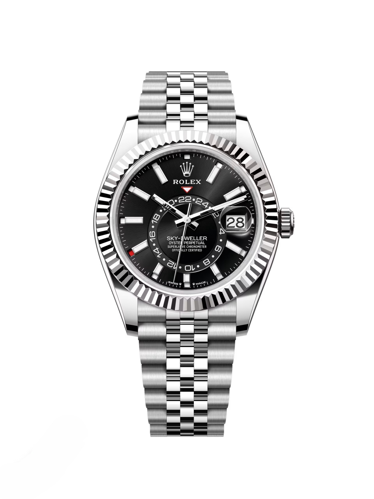 [Super Clone]RLX  Sky-Dweller 42mm Stainless Steel Black Dial Jubilee - 336934