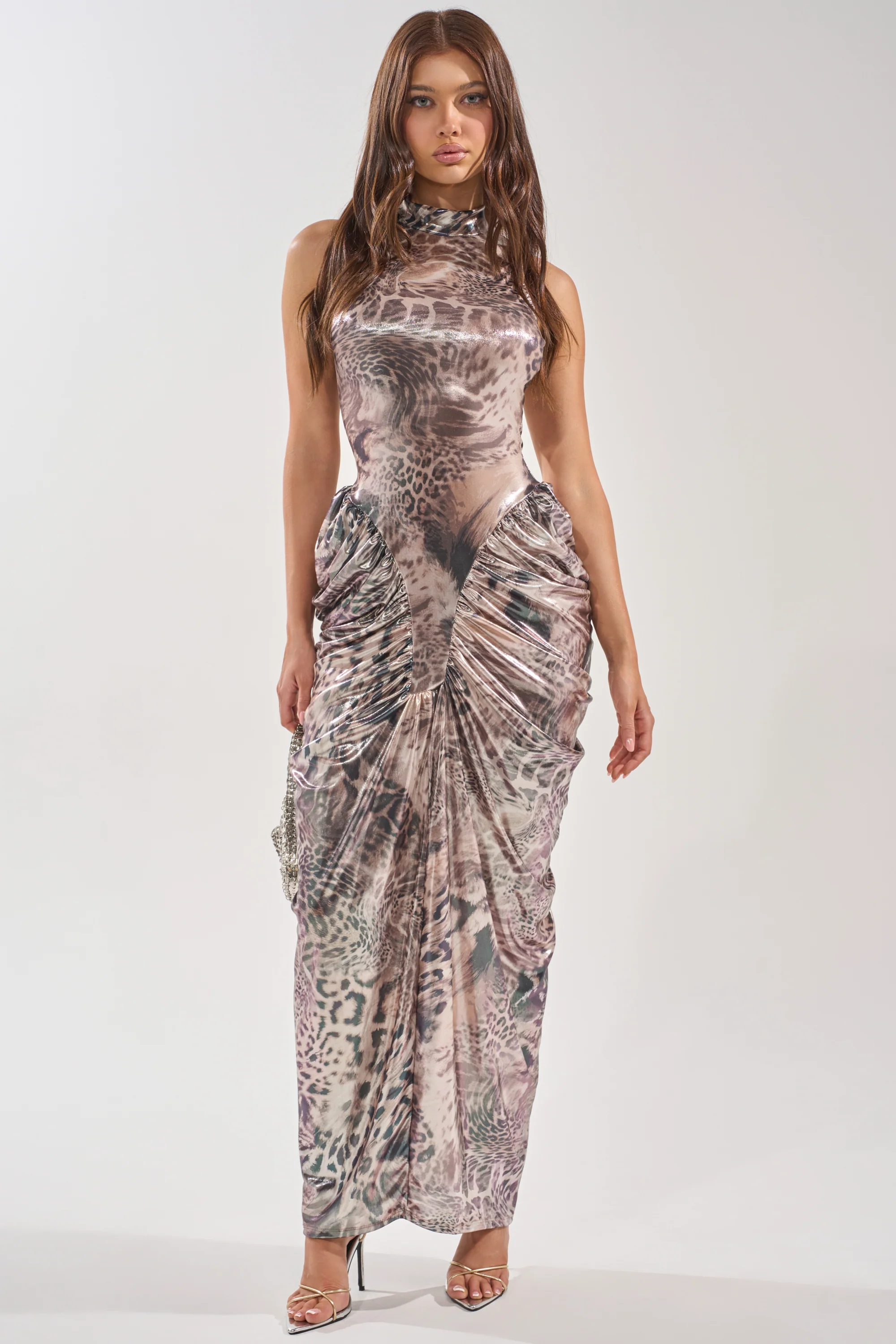 STANDING MY GROUND MOCK NECK MAXI DRESS - Akira Store