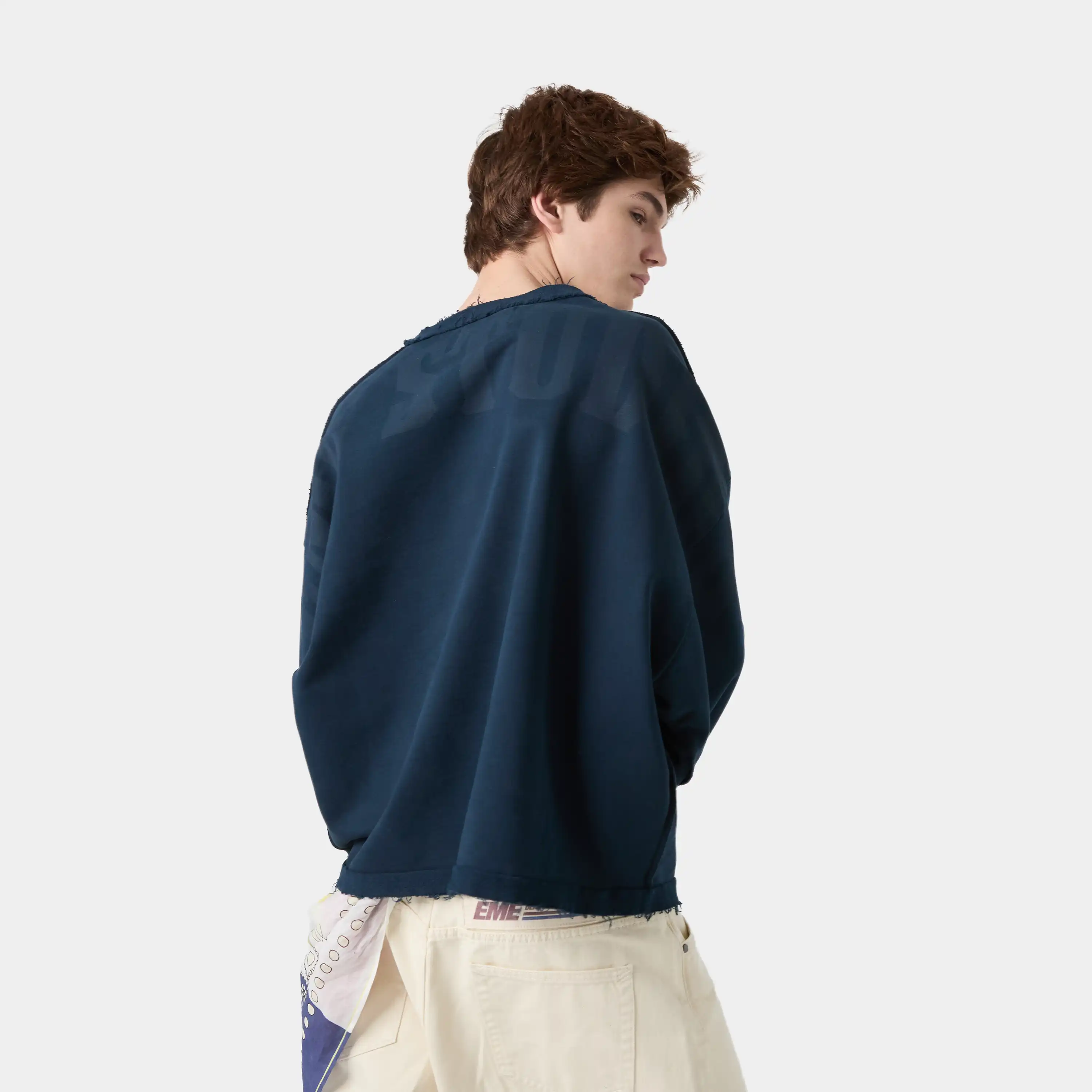 Suty Navy Reverse Crewneck