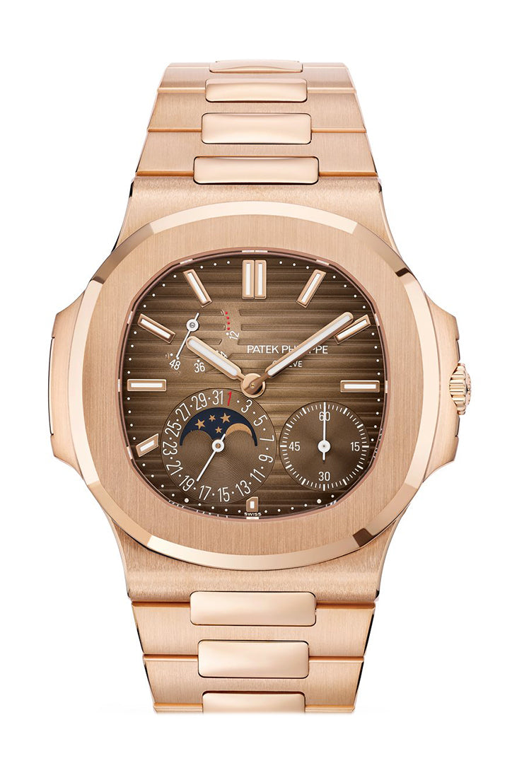 [Super Clone]Patek Philippe Nautilus Moon Phase Rose Gold Watch 5712/1R-001 5712/1R