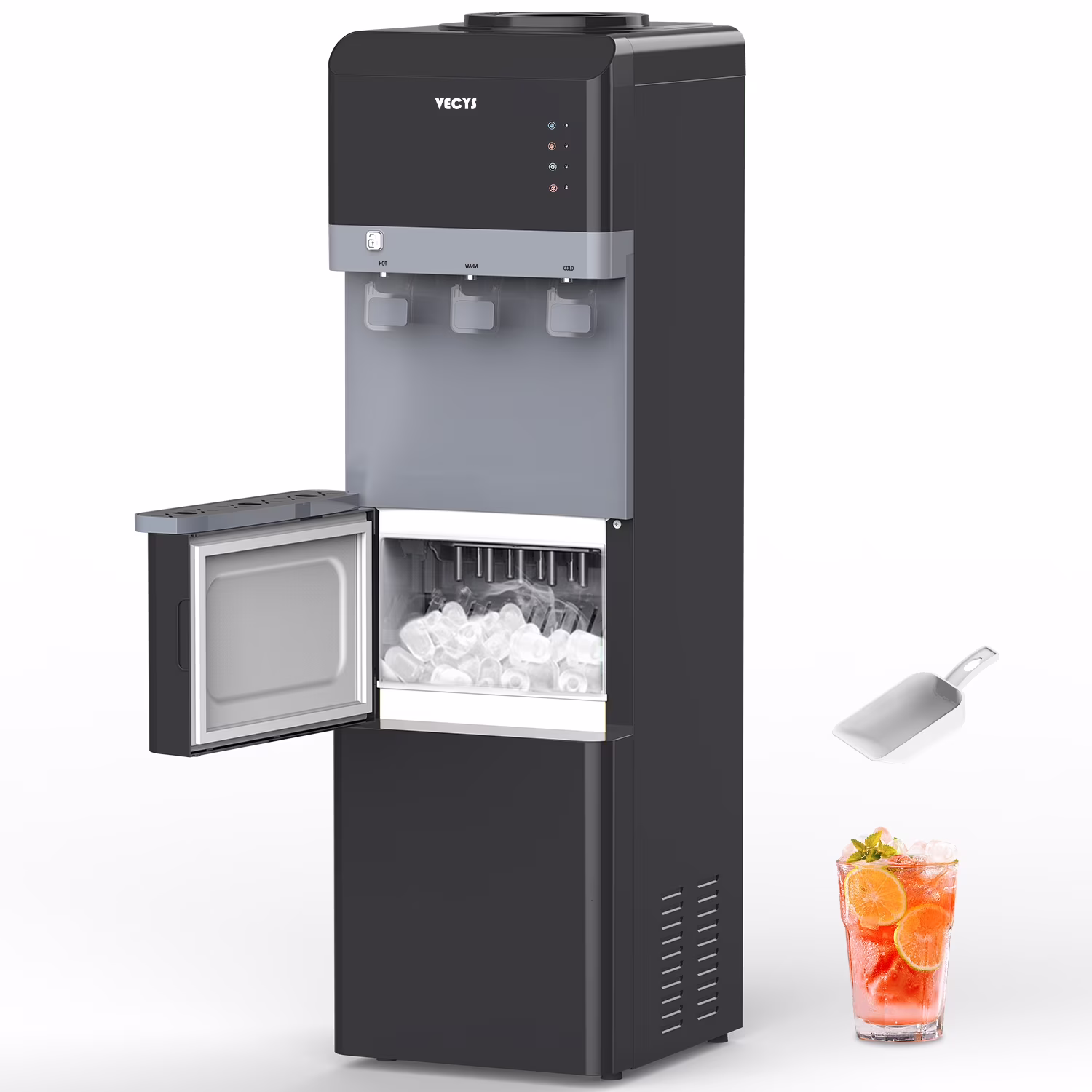 VECYS Hot Water Dispenser with Ice Maker, 27 lb Daily Ice & Child Lock
