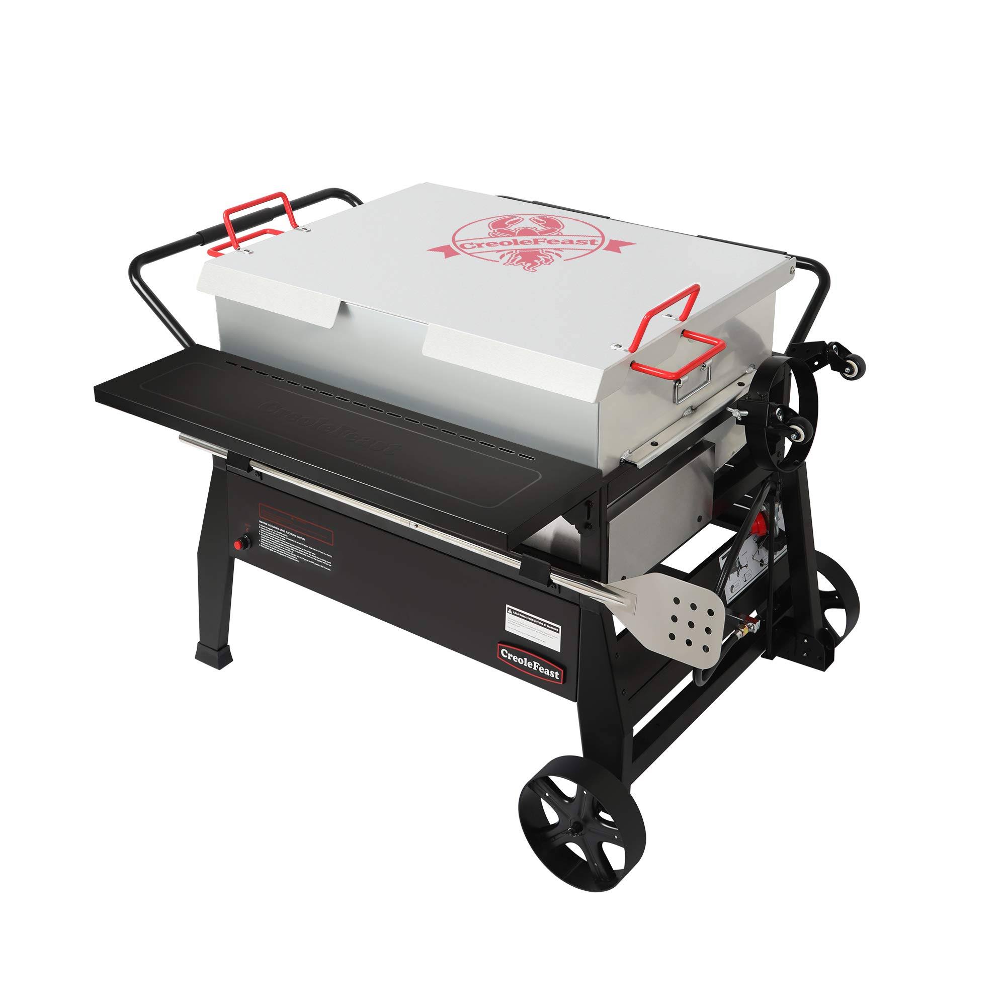 Creole Feast CFB2001 150 Qt. Crawfish Seafood Boiler, Double Sack Outdoor Stove Propane Gas Cooker with Folding Tank Mounting Bracket and Stirring