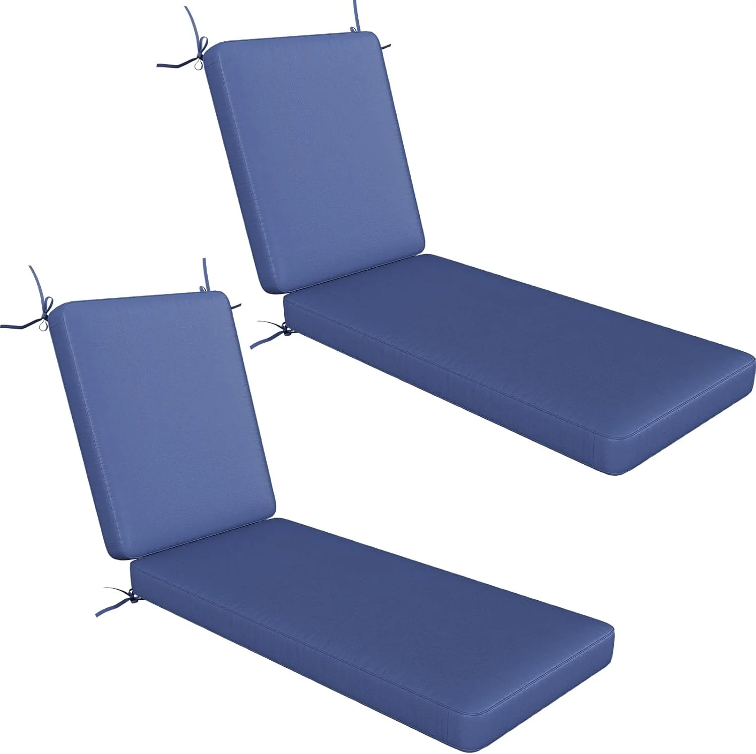 AECOJOY Chaise Lounge Cushions Outdoor Set of 2, 72x21x3 Inch Lounge Chair Cushion, Fade Resistant Patio Sun Lounger Replacement