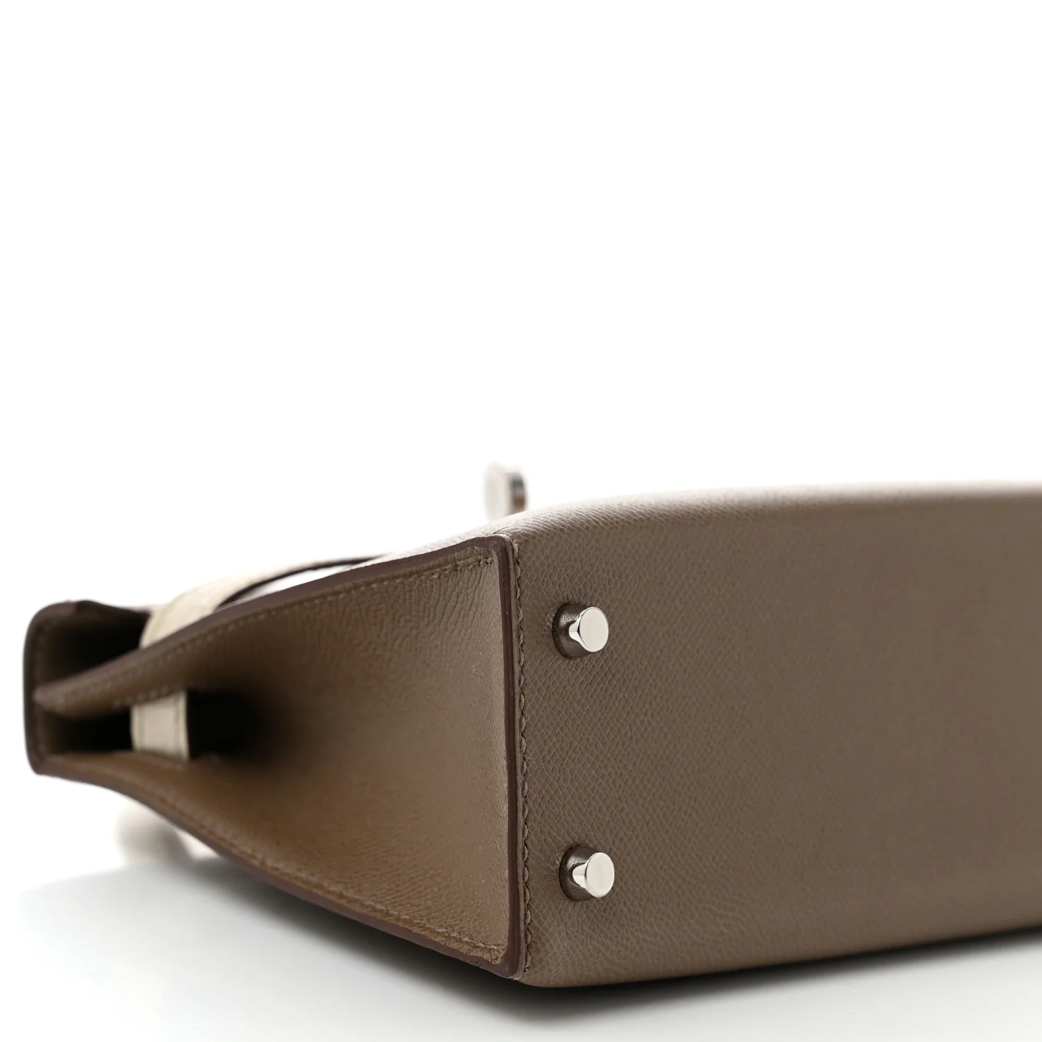 Madame Calfskin Matte Alligator Mini Kelly Sellier Touch 20 Etoupe Beton