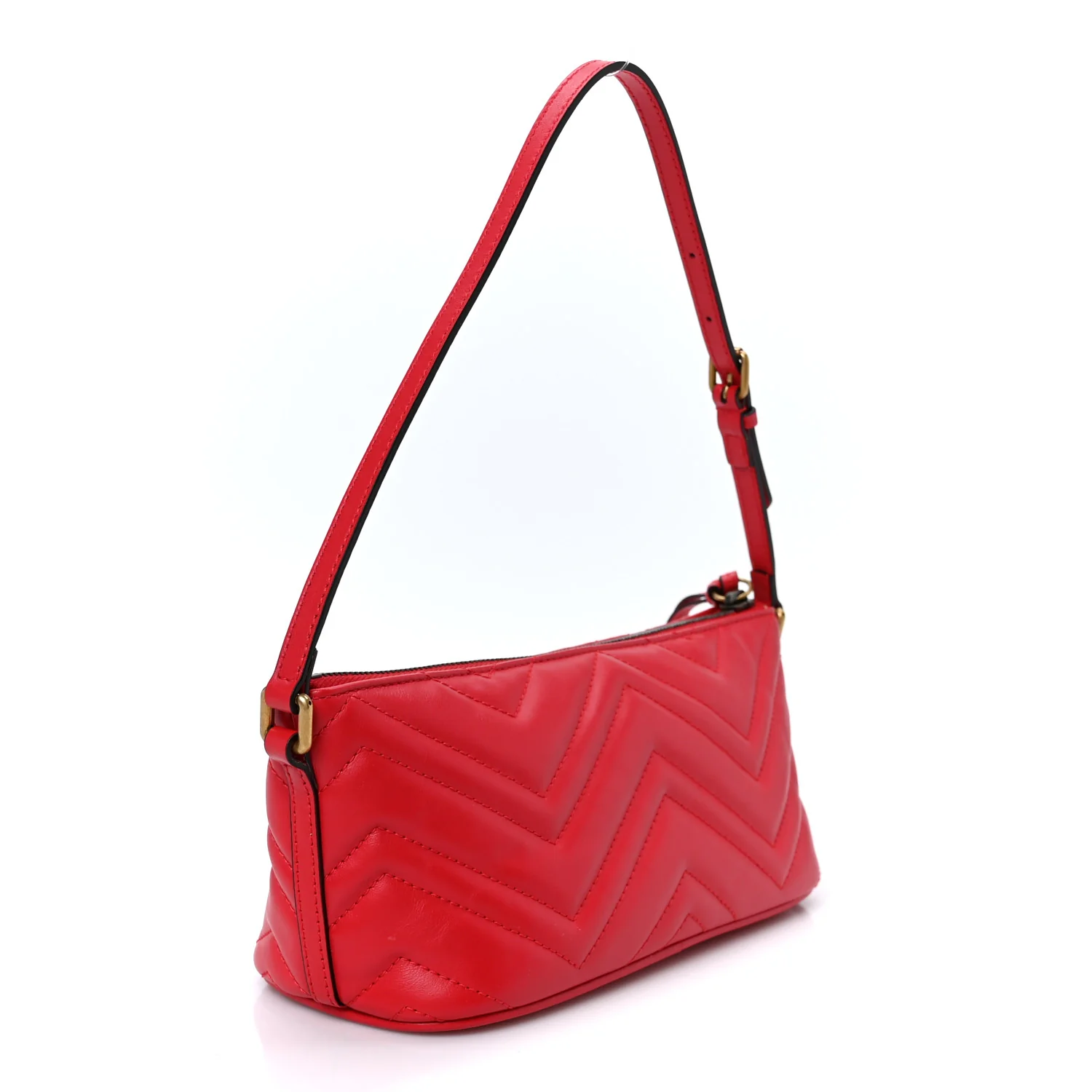 Calfskin Matelasse Chevron GG Marmont Sling Shoulder Bag Rosso