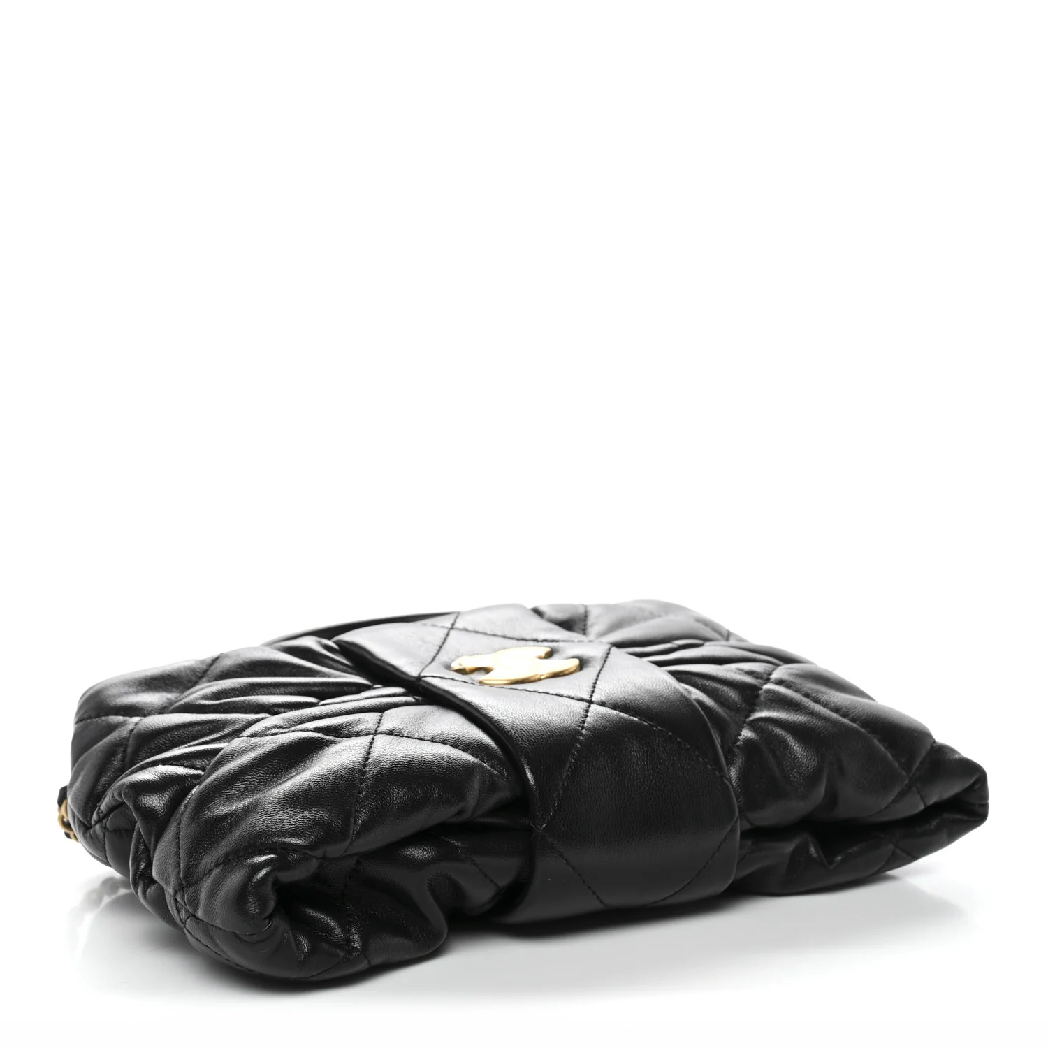 Lambskin Quilted Mini Bow Bag Black