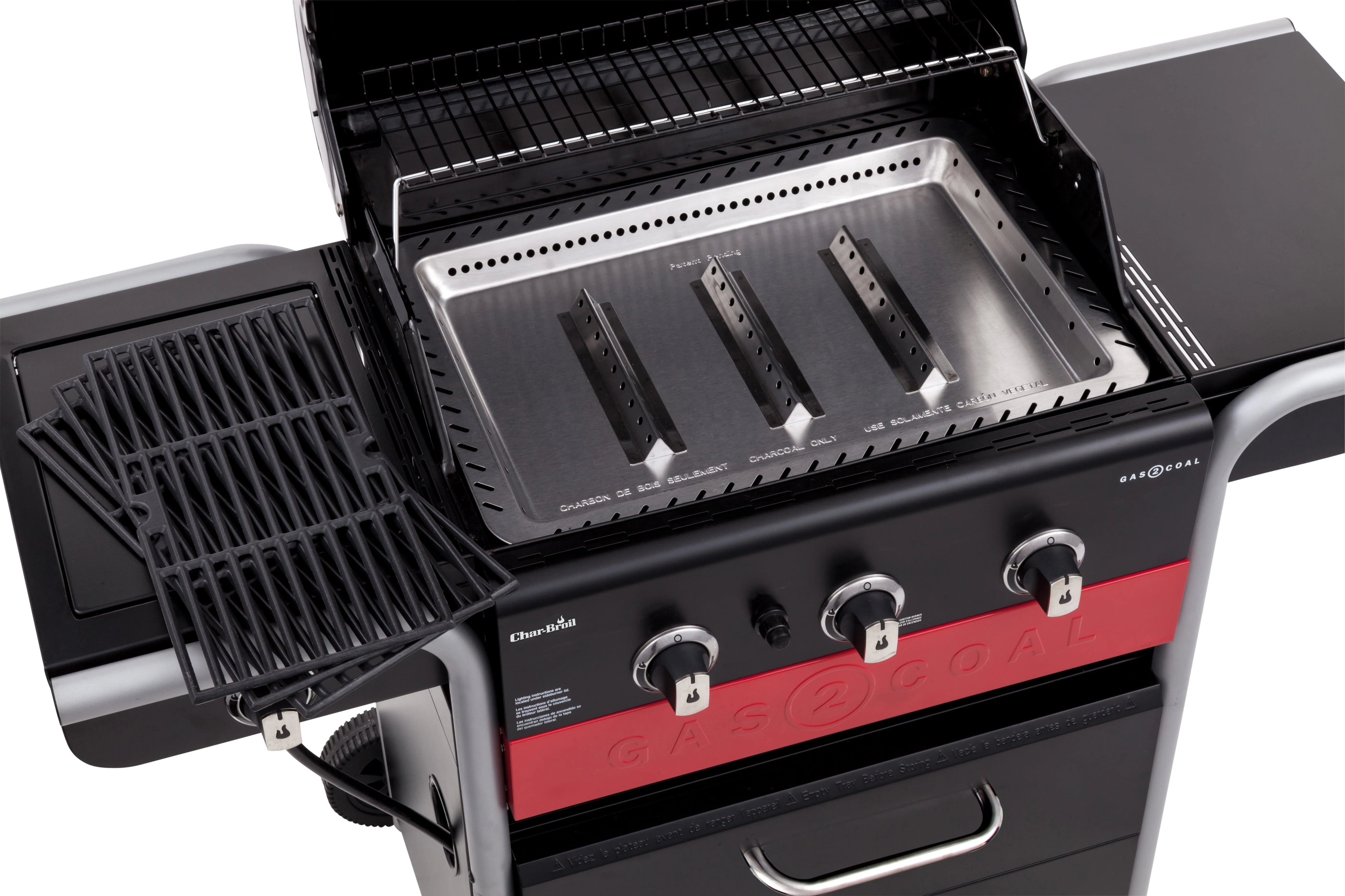 Char Broil Gas2Coal 3 Burner LP Gas Charcoal Outdoor Combination Grill(Black) Image 5
