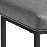 SMILE MART 24" Modern Upholstered Backless Counter Bar Stools, 2pcs, Gray(Black)