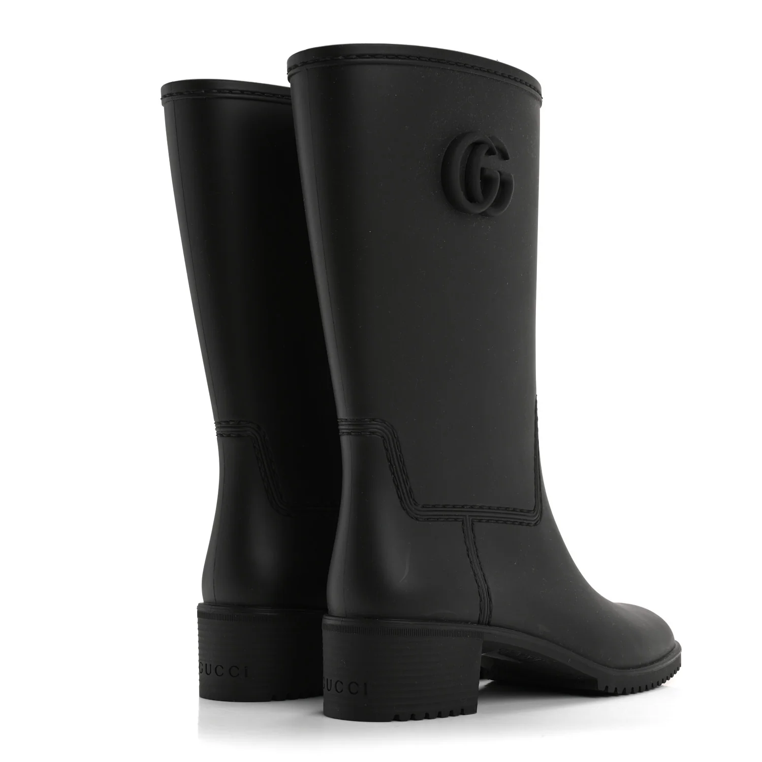 Rubber Double G Womens Rain Boots 37 Black