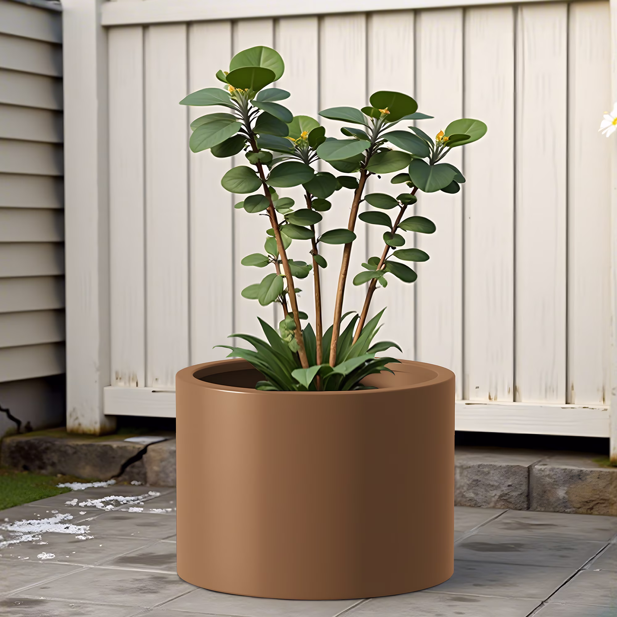 MAYEERTY 16*20Outdoor Heavy Duty Metal Round Garden Bed ,Rustproof Planter Box for Vegetables & Flowers, Brown