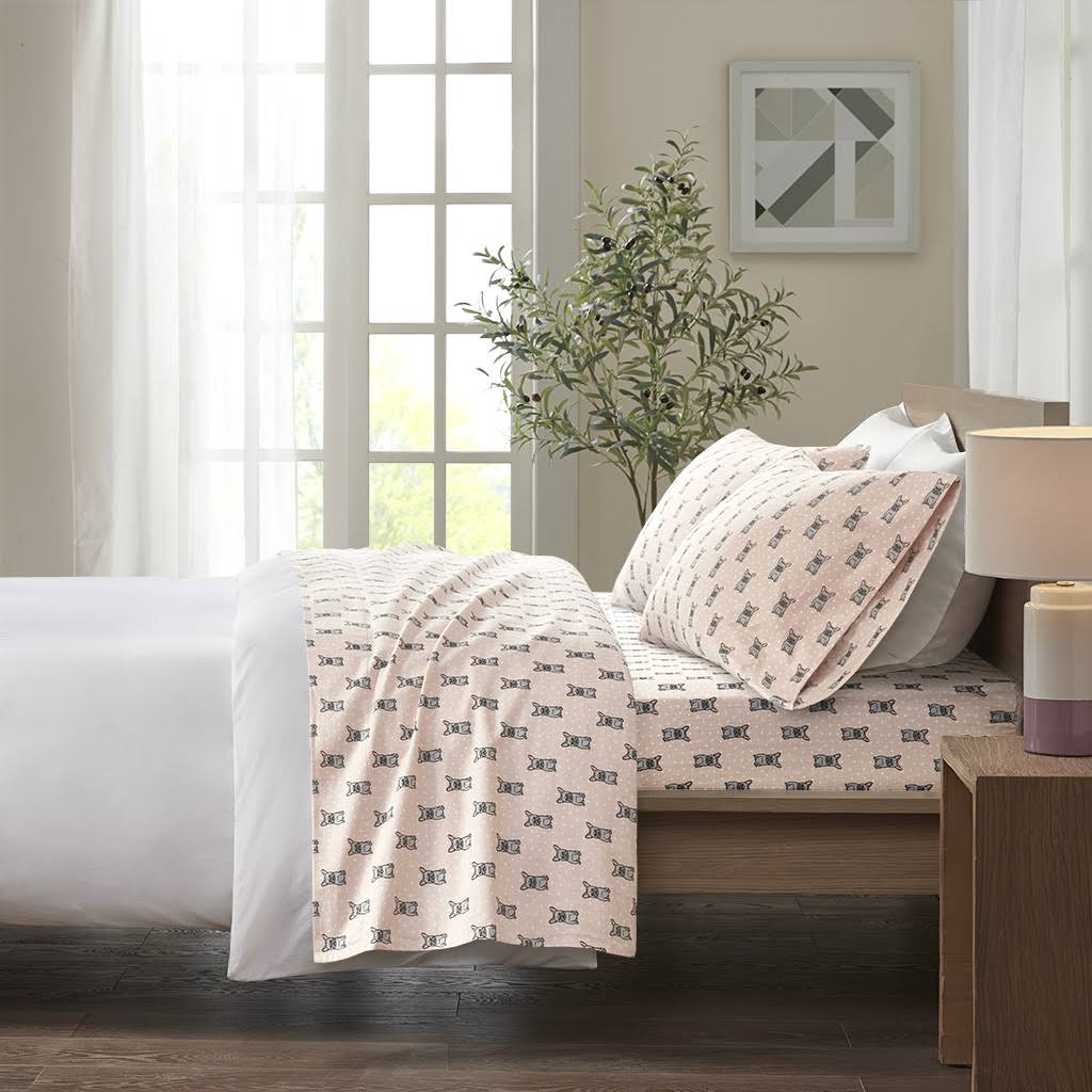 True North by Sleep Philosophy Cozy Cotton Flannel Sheet Set, Pink, Twin