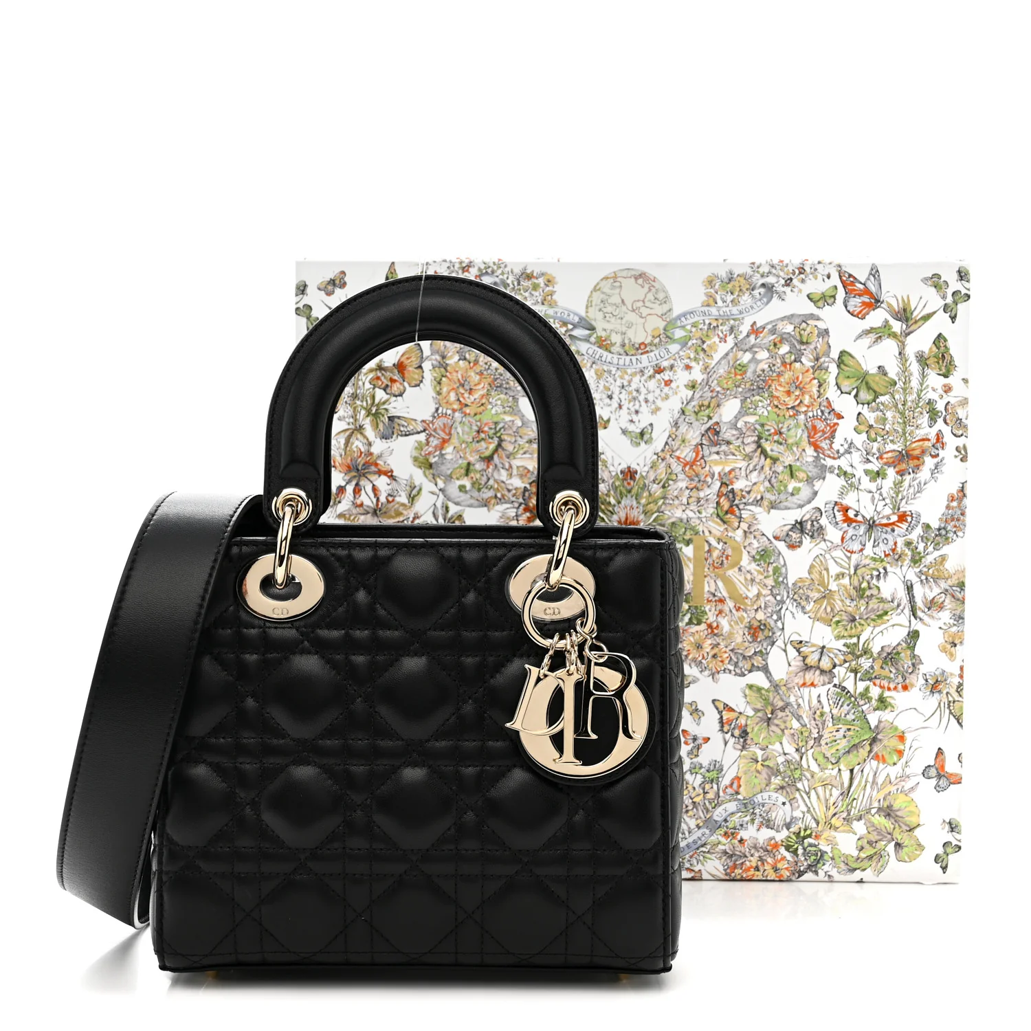 Lambskin Cannage Small My ABCDior Lady Dior Black