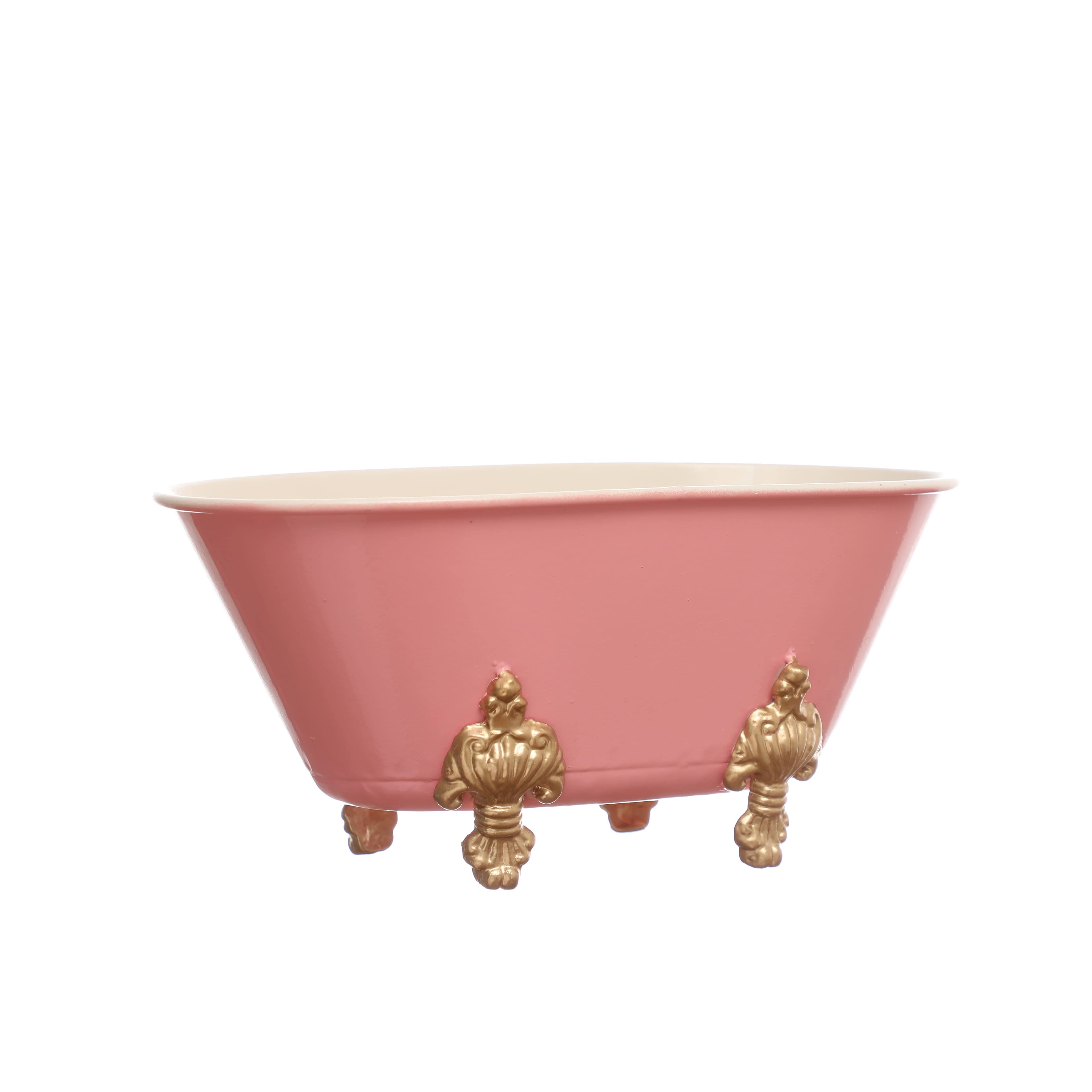 12 inch Pink Metal Bathtub Accent by Ashland-Spring Dcor, Size: 12�� x 6.5�� x 5.37��