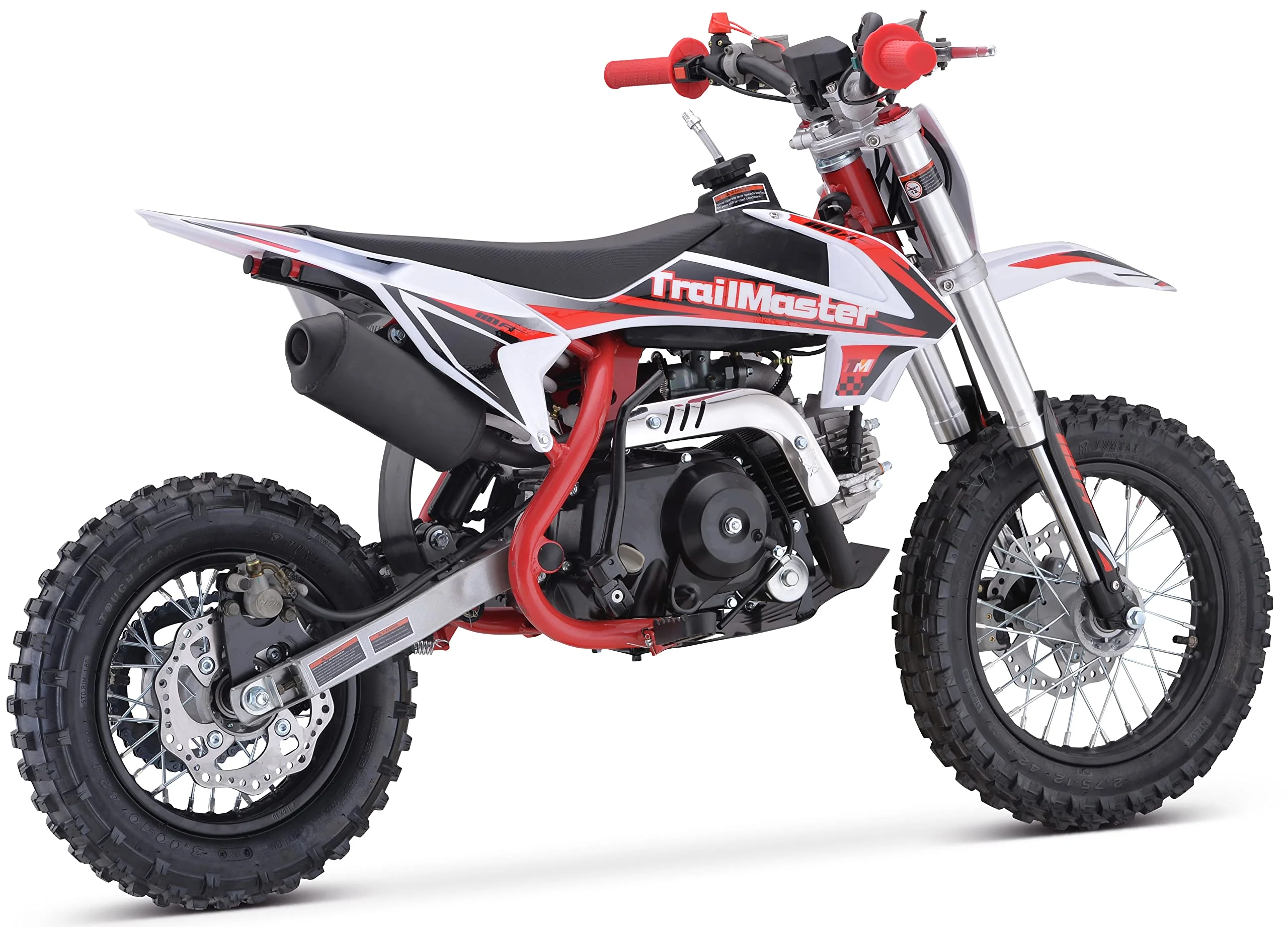 TM15 Dirt Bike 110cc Semi Automatic 4 Speed, 24.21 inches seat Height, Disk Brakes, Twin Spar Frame (Red)(Red) - Image 10