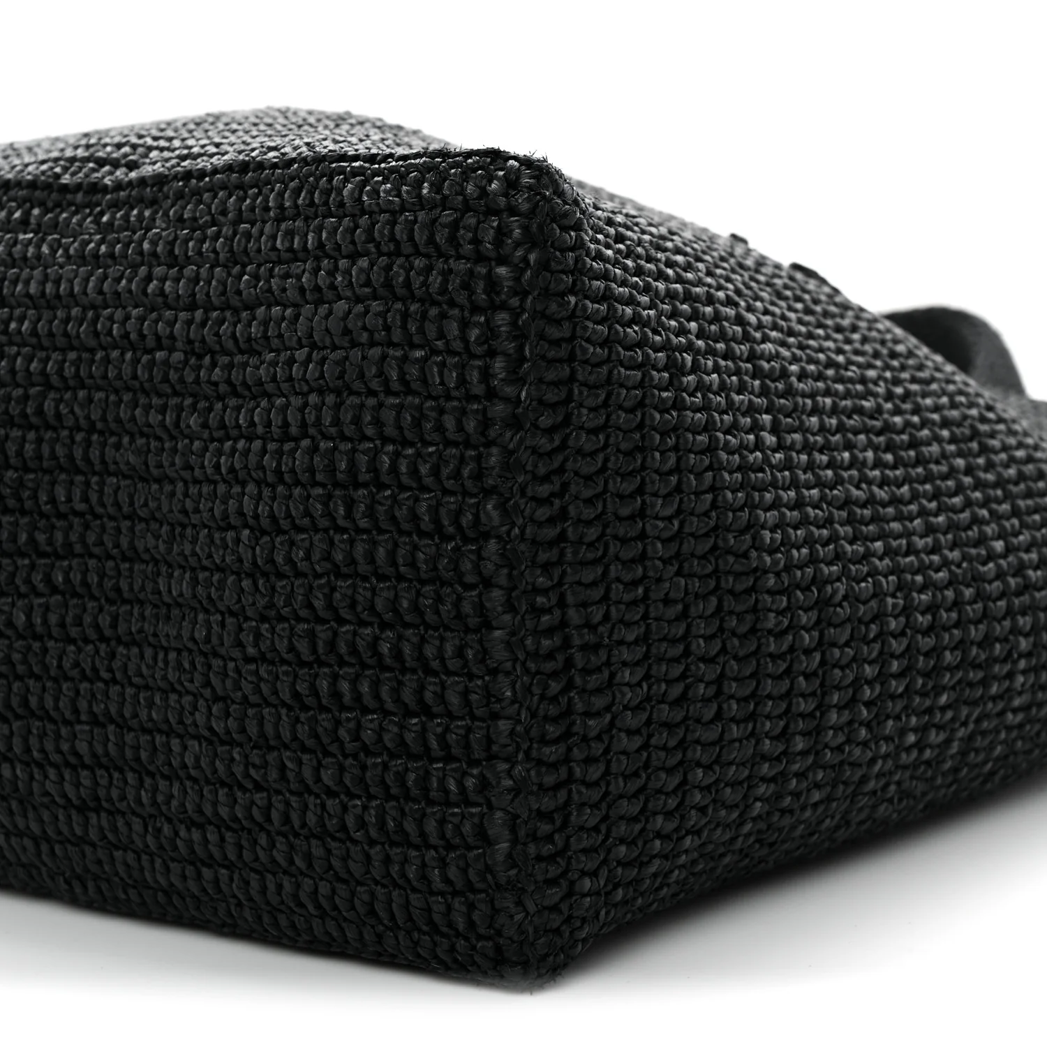 Raffia Wide Tote Black