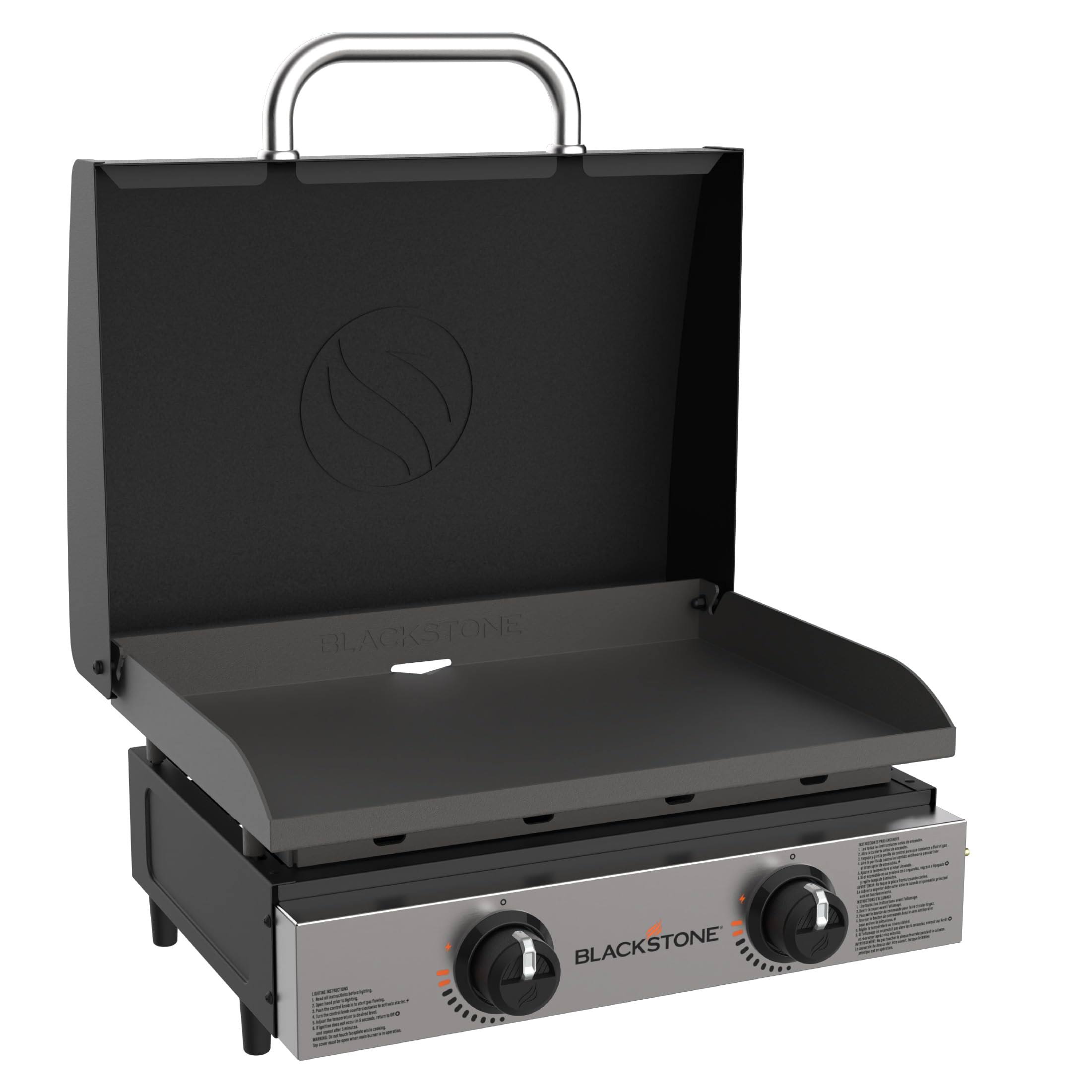 Blackstone 1813 Propane Gas Hood Portable Flat Griddle Grill Stainless Steel