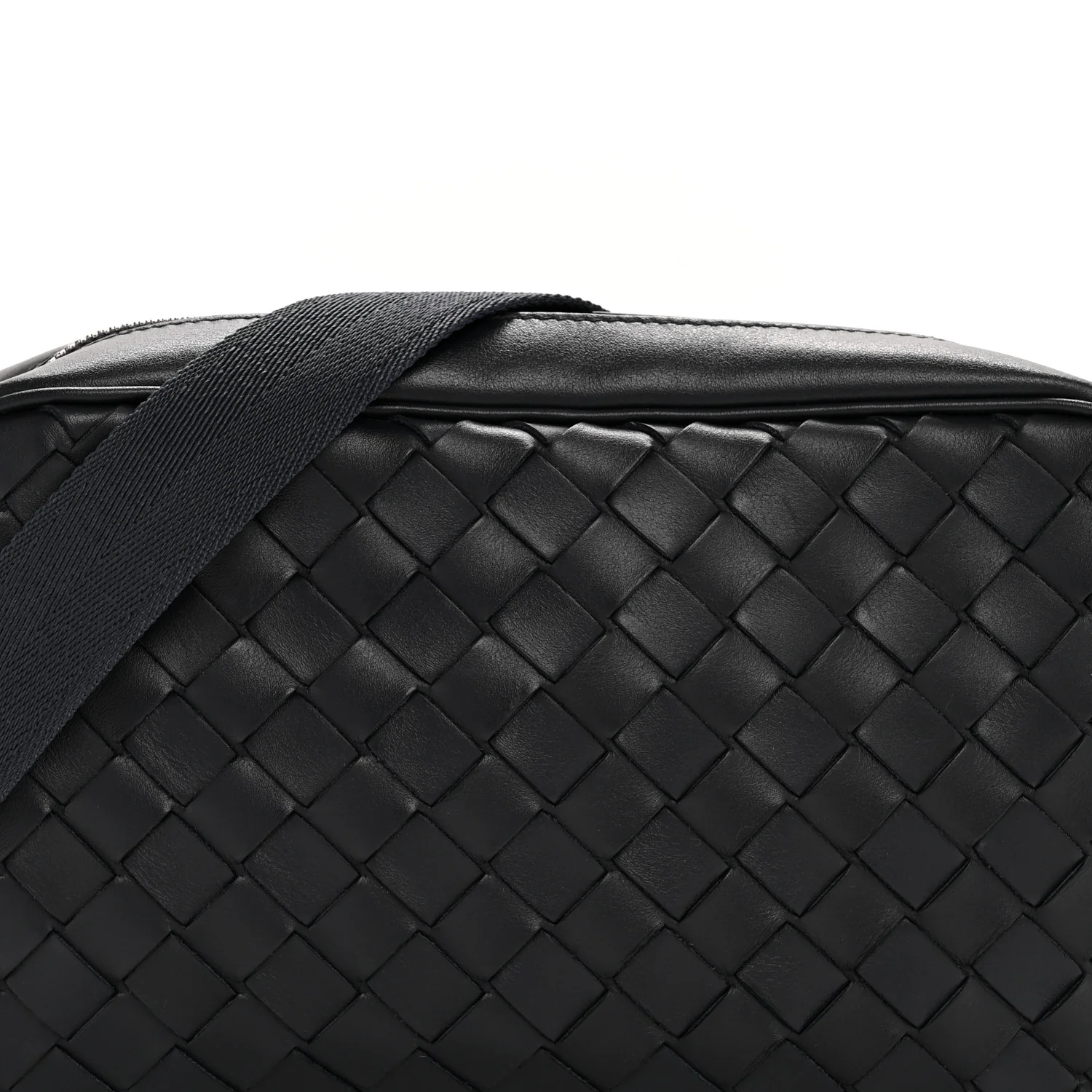 Calfskin Intrecciato Small Camera Bag Navy