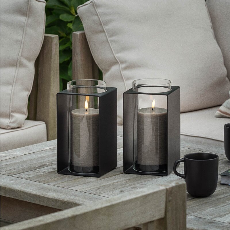 Glow lyslykt 18 cm svart