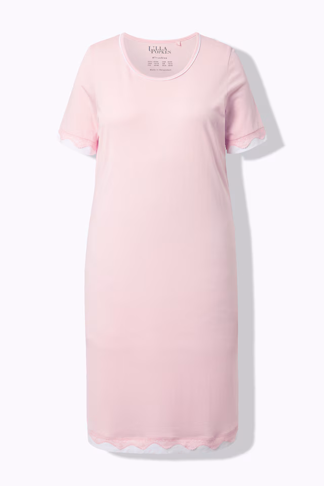 Lace Trim Short Sleeve Nightgown