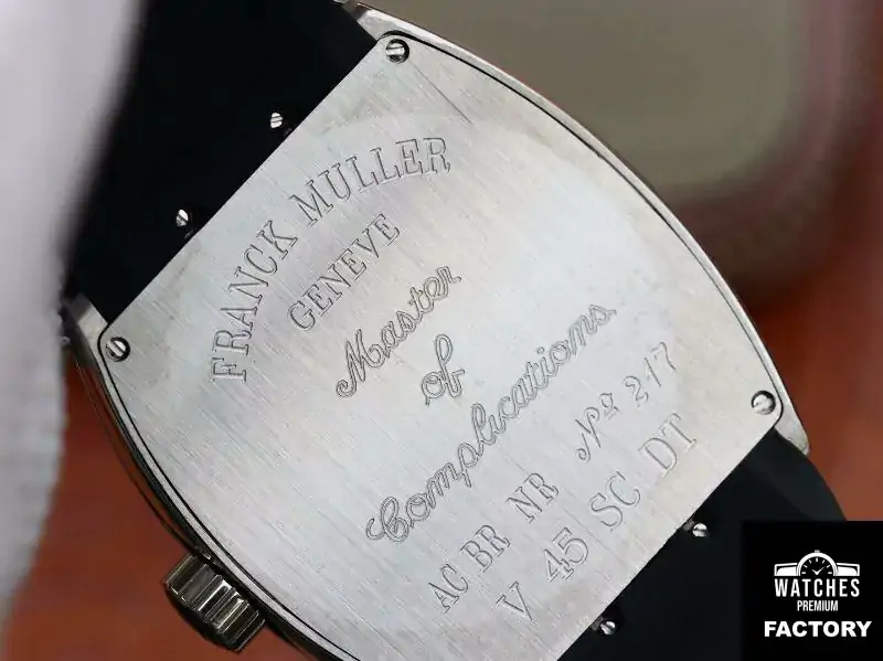 Franck Muller Vanguard V45-04 Black Leather Strap Black Dial