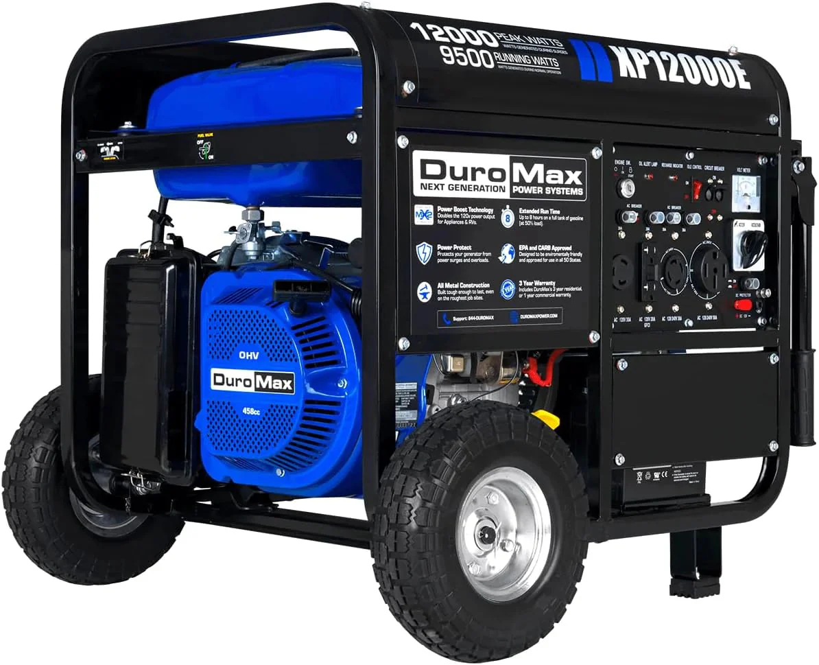 13,000-Watt Dual Fuel Portable Generator - Gas & Propane, Electric Start, Whole Home Backup Power, Transfer Switch Ready, RV & Emergency Ready