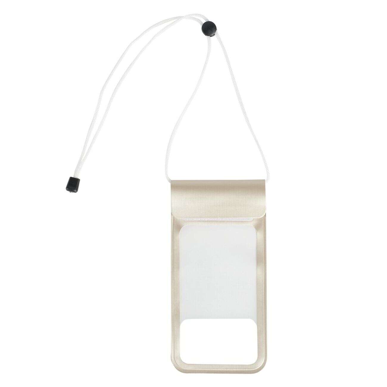 Housse étanche pour téléphone plastique noir ou beige 11x22cm