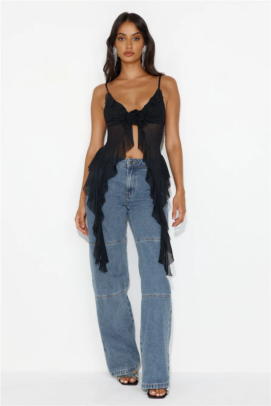 City Escape Mesh Top Black