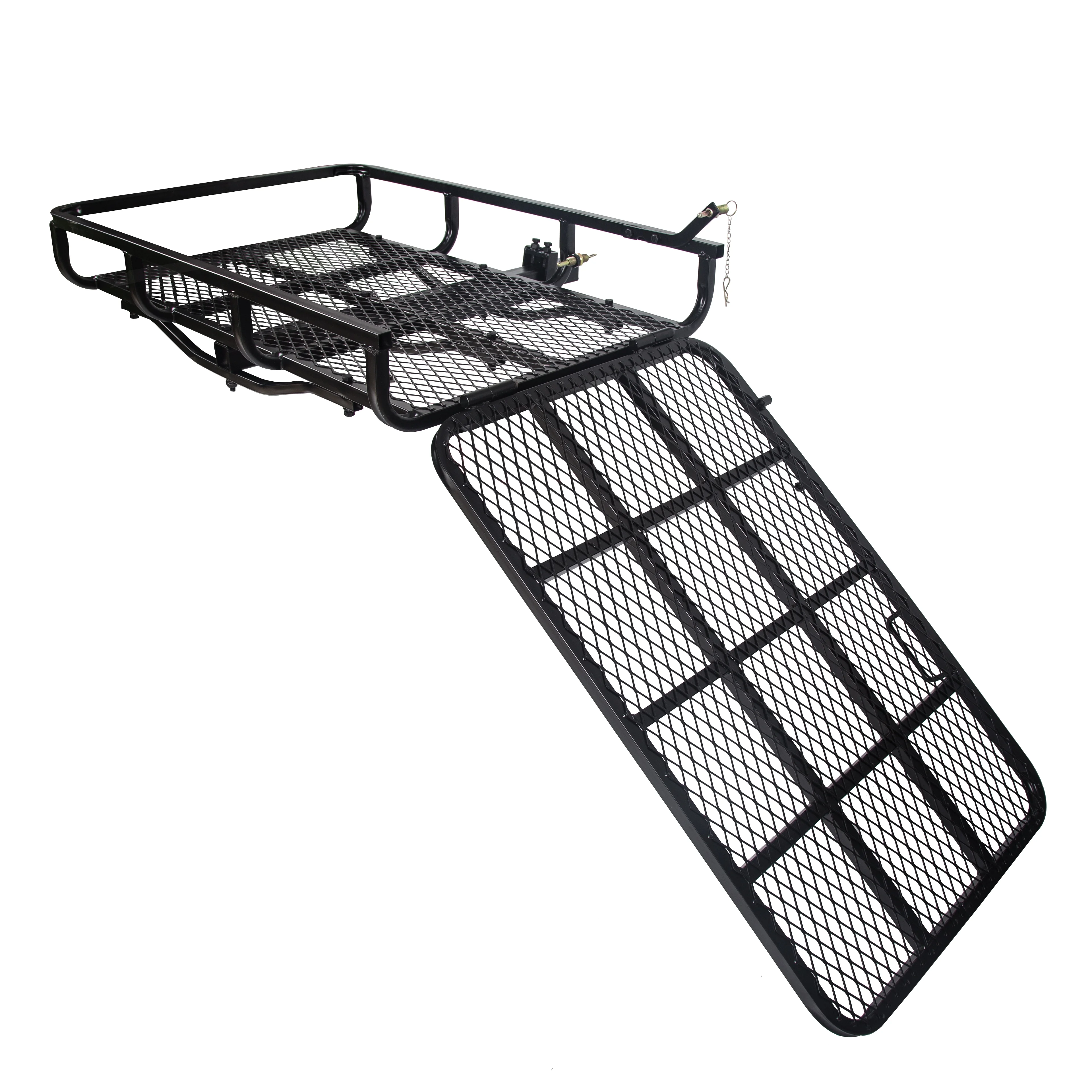 Hitch-Mounted Cargo Carrier with Mobility Ramp for Disability Medical Rack Wheelchair Scooter Lawn Mower Snow Blower Hauler 500lb Capacity Basket-Style - Image 7