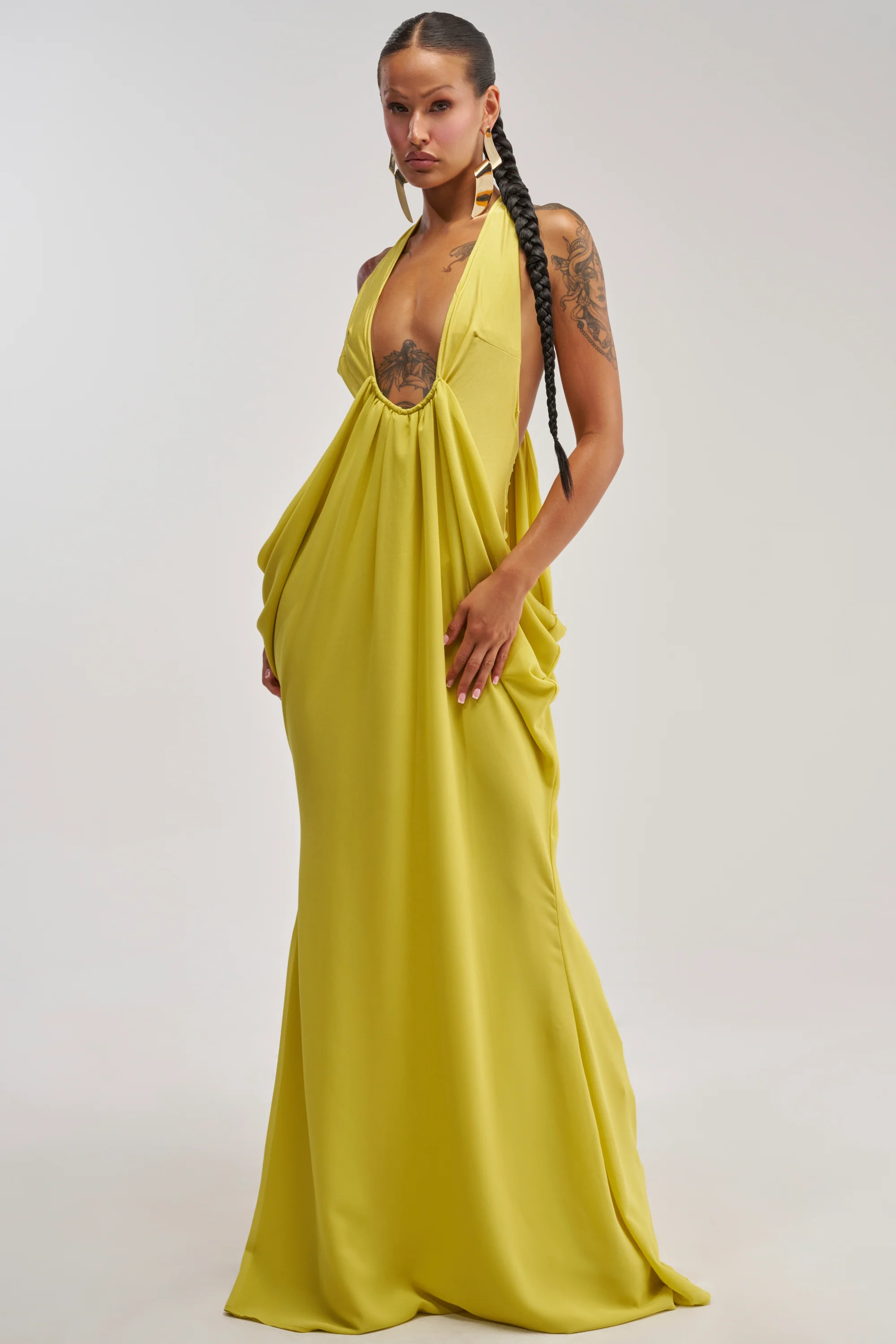 BORN TO SHINE SWOOP MAXI DRESS - Akira Store