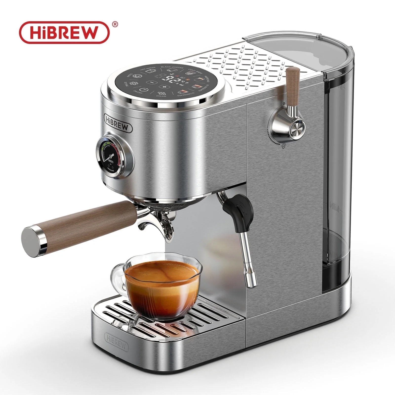 Hibrew H13 Semi - Automatic Espresso Maker - 6 Programmable Drink Modes, 1.3 L Water Tank & Adjustable Pre - Infusion
